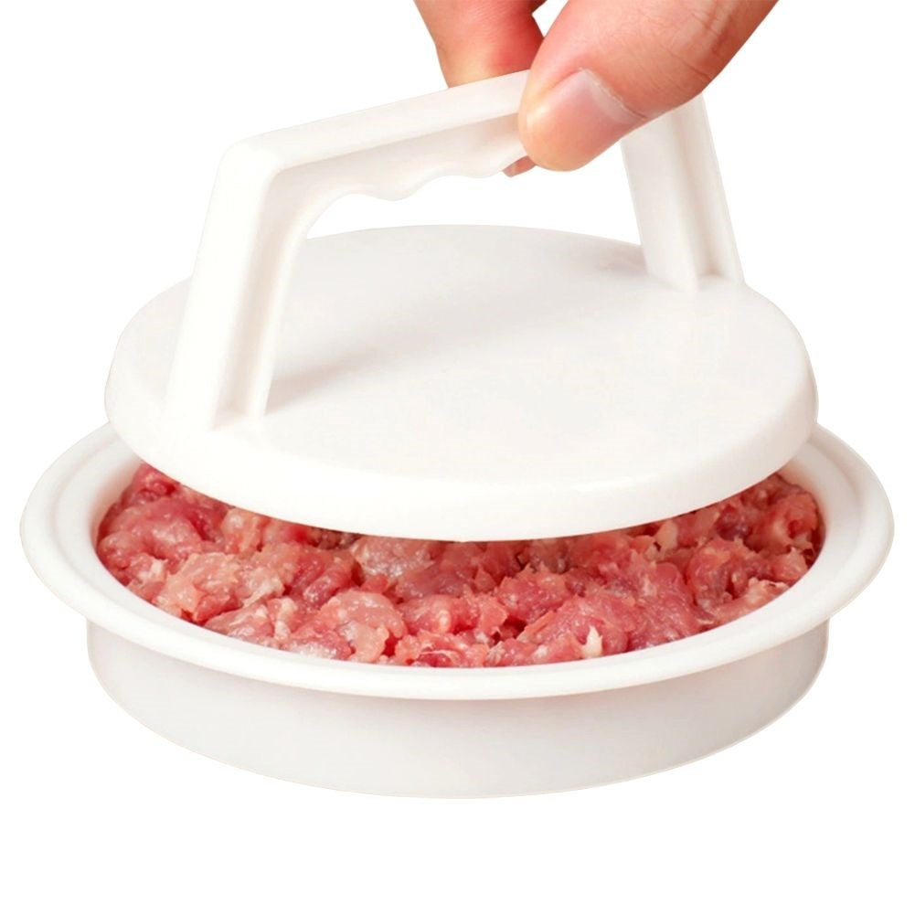Hamburger press for perfectly shaped and weight-matched portions of meat