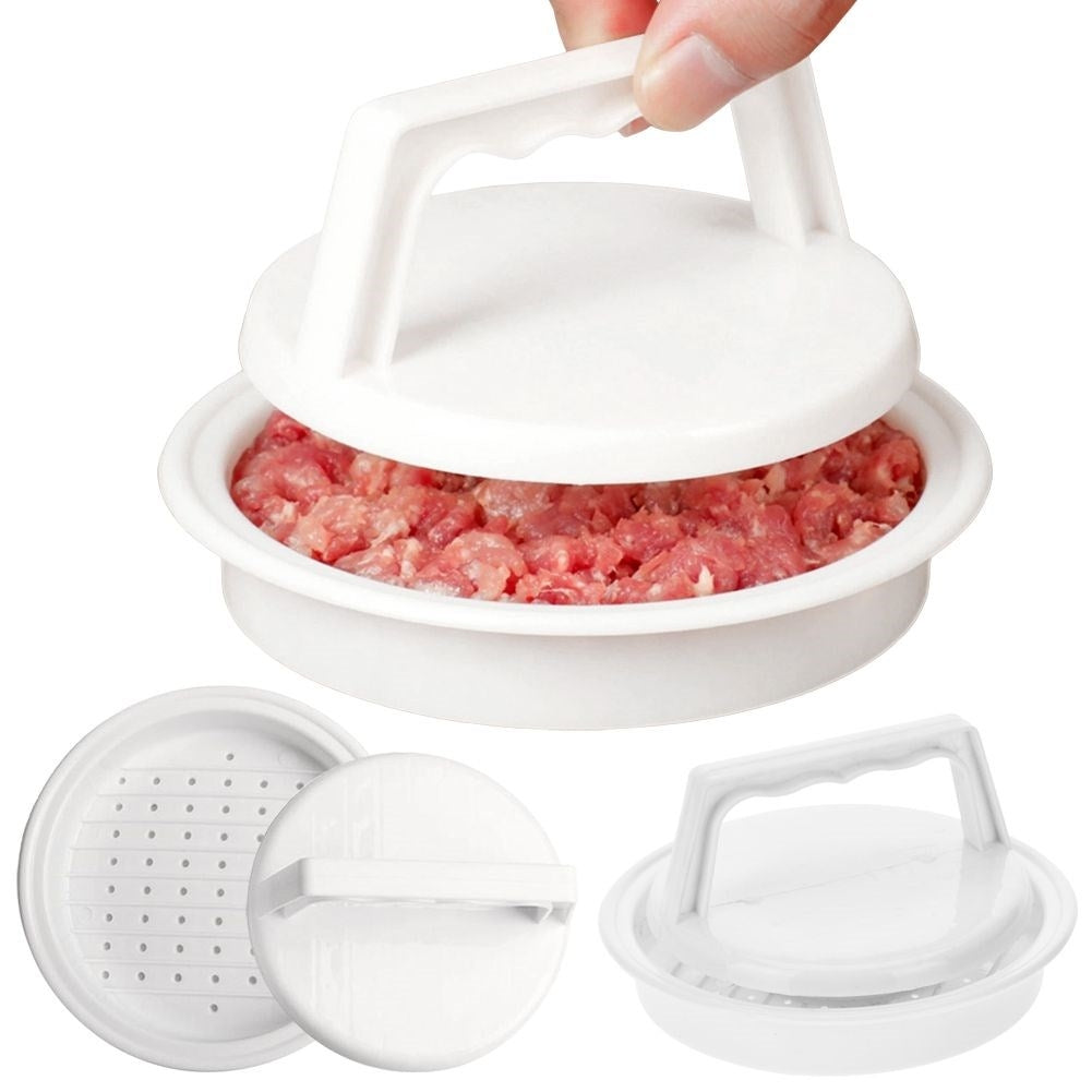 Hamburger press for perfectly shaped and weight-matched portions of meat