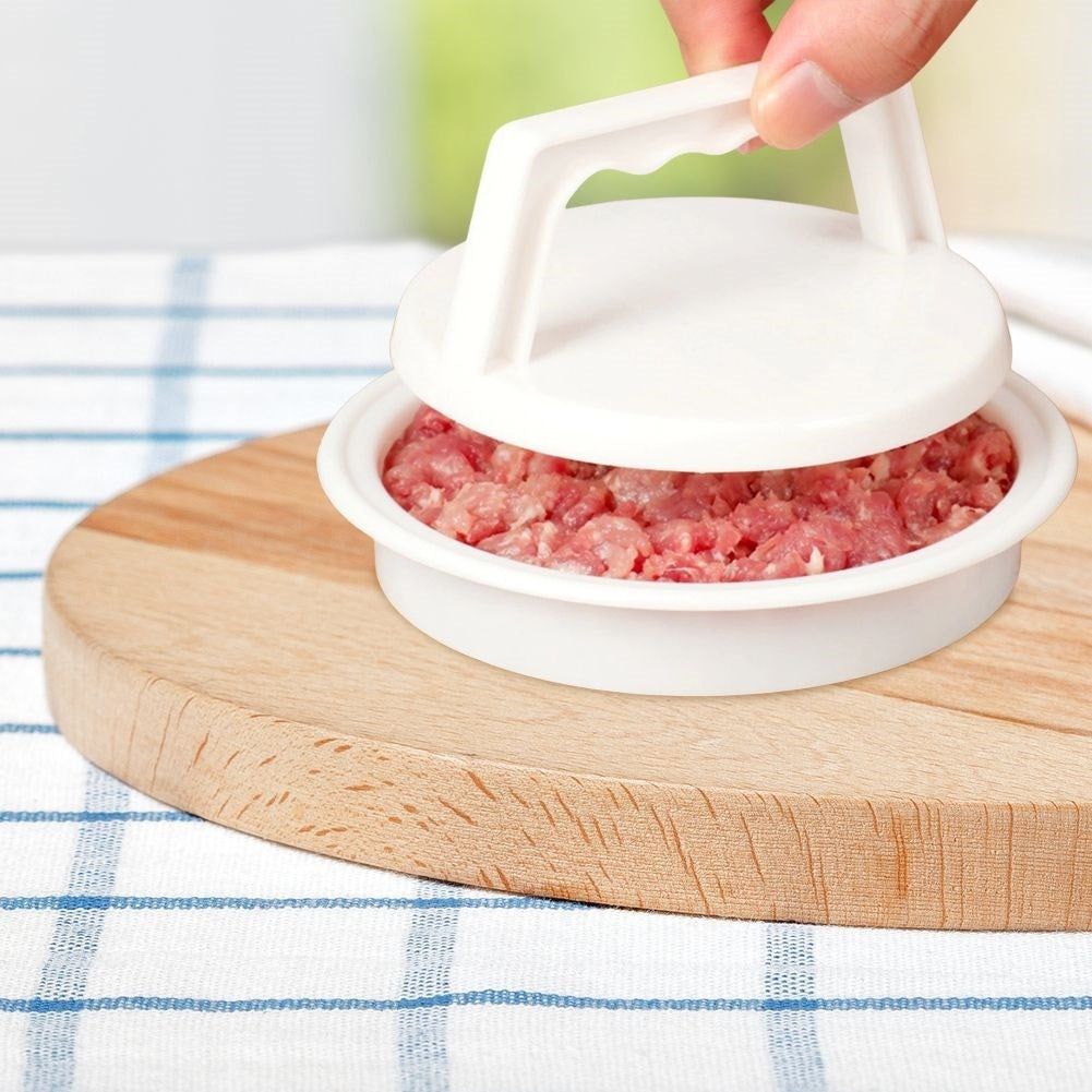 Hamburger press for perfectly shaped and weight-matched portions of meat