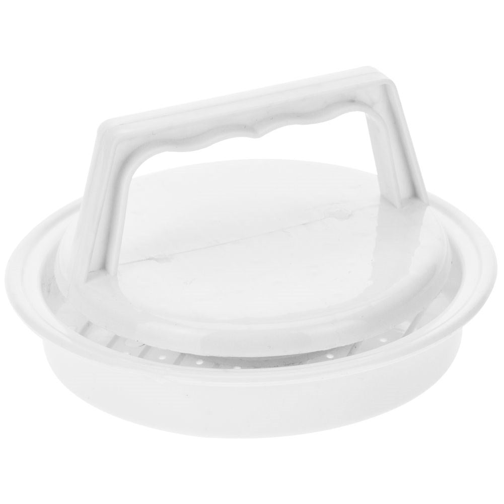 Hamburger press for perfectly shaped and weight-matched portions of meat