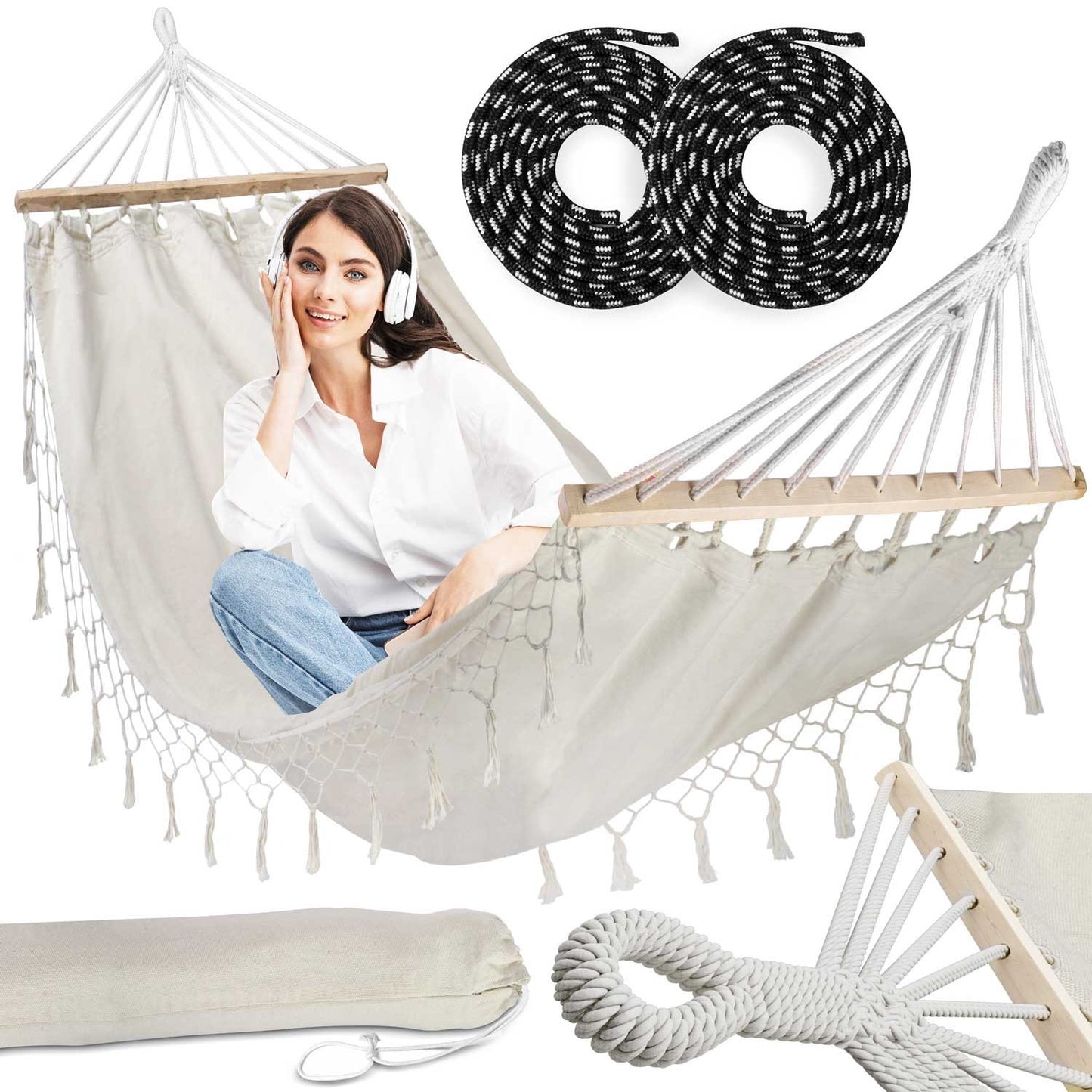 Hammock for garden Toledo Single seat Beige - Sofotel