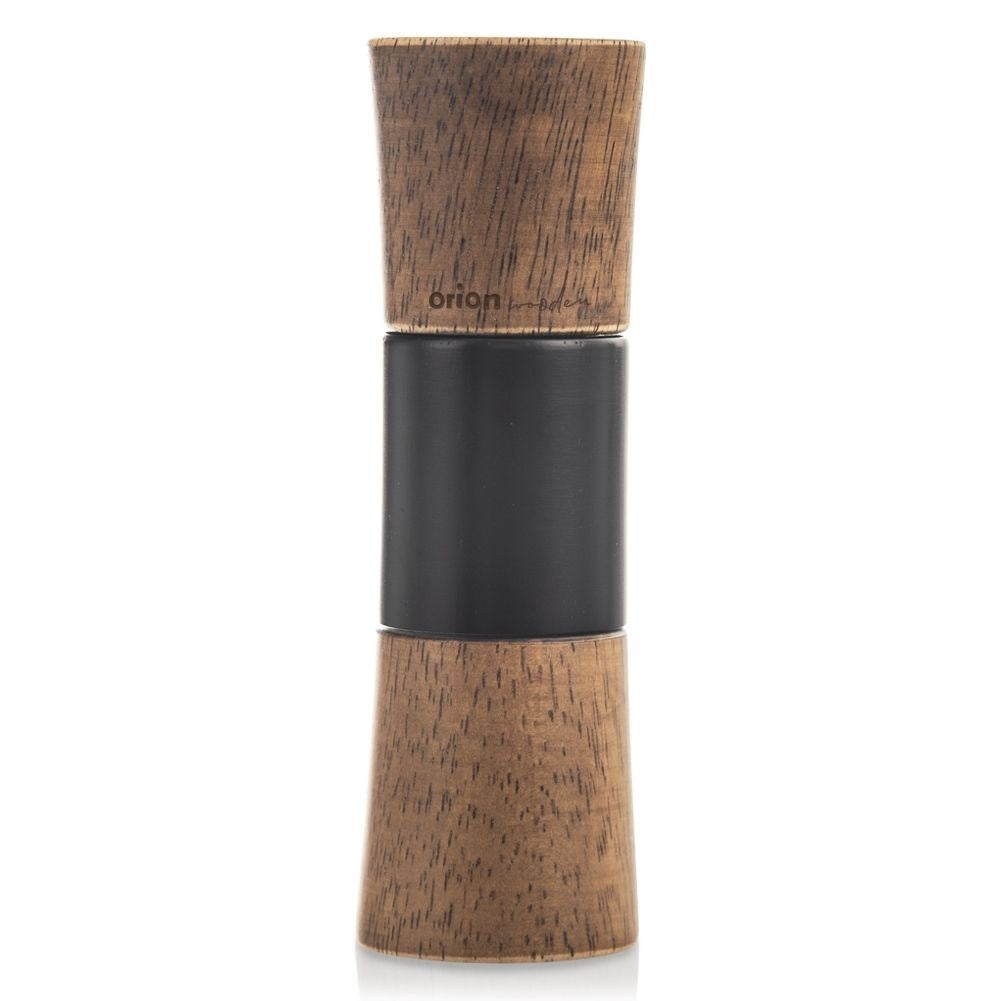 Hand grinder for pepper, salt and spices in rubber wood and plastic