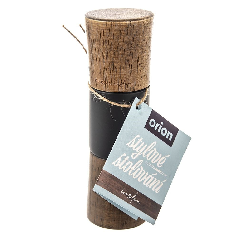 Hand grinder for pepper, salt and spices in rubber wood and plastic