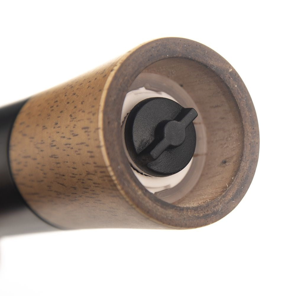 Hand grinder for pepper, salt and spices in rubber wood and plastic