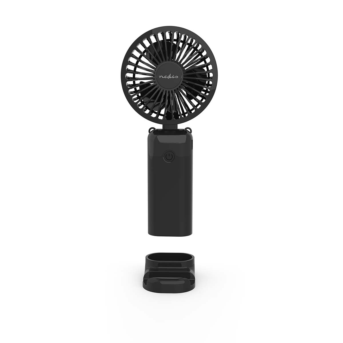Handheld Fan, 6-Speed, 90mm, Black, Rechargeable Battery