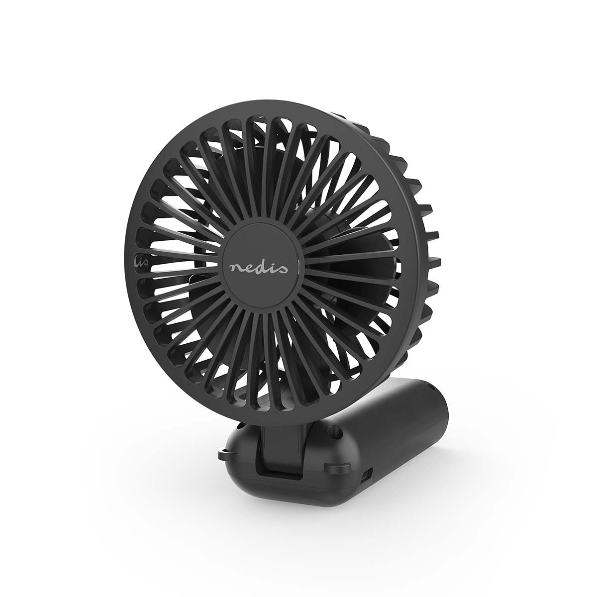 Handheld Fan, 6-Speed, 90mm, Black, Rechargeable Battery