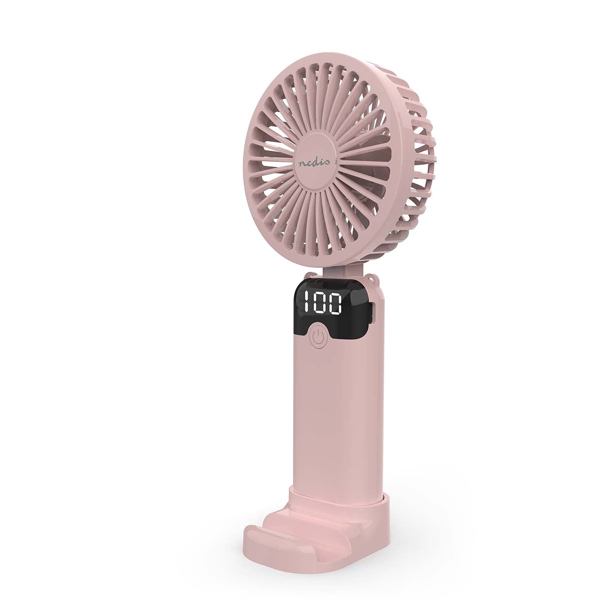 Handheld Fan, 6 Speeds, 90mm, Pink, Rechargeable