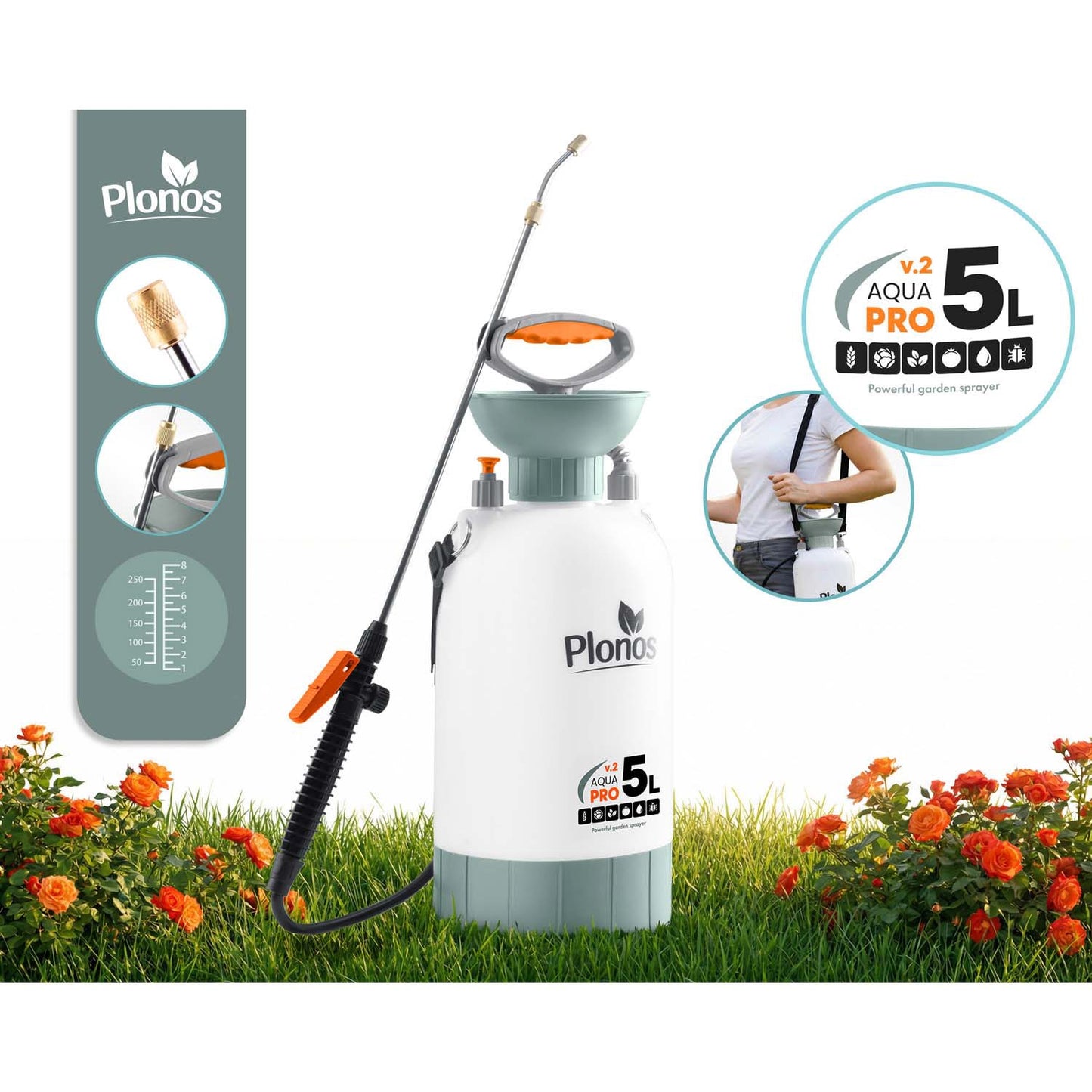 Handheld Pressure Sprayer 5L with Adjustable Lance