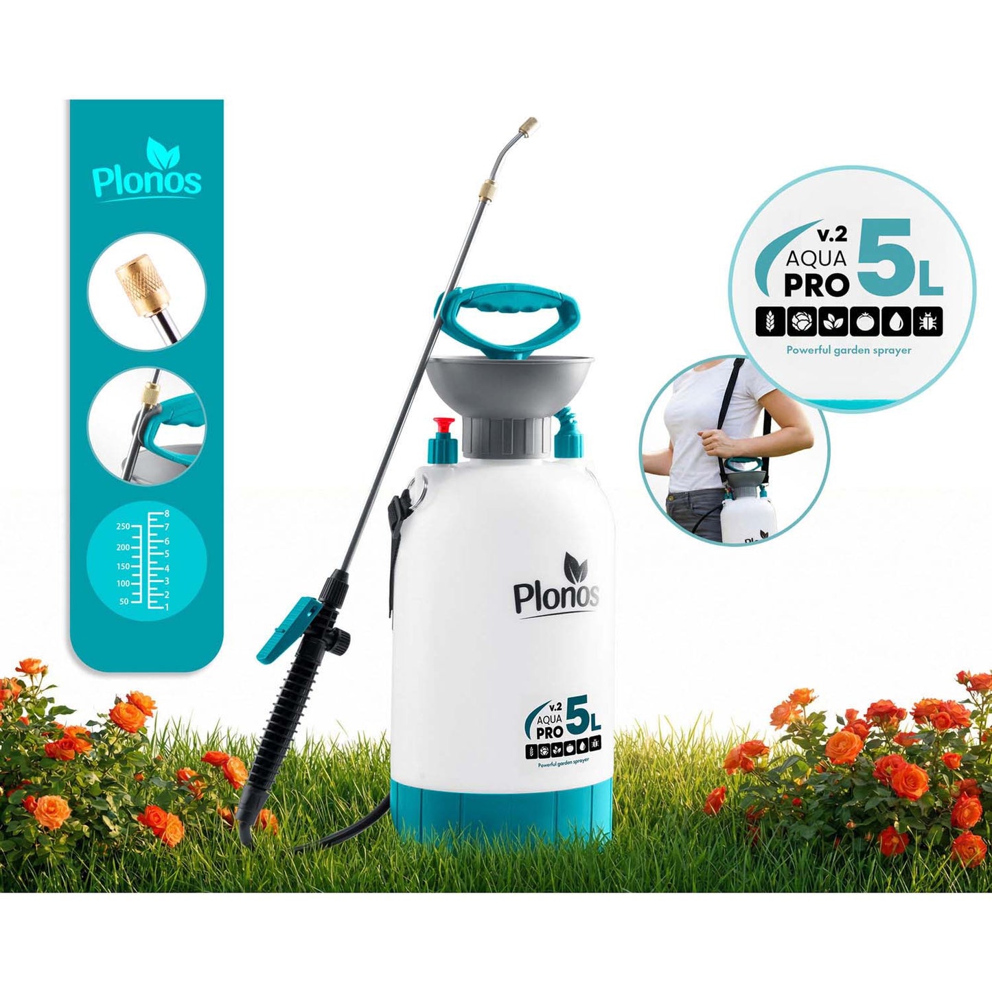 Handheld Pressure Sprayer 5L with Adjustable Lance