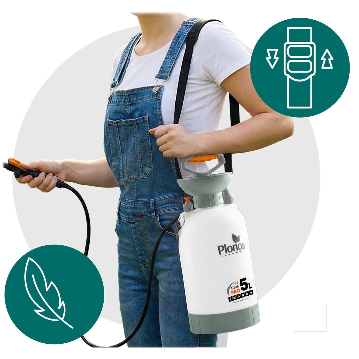 Handheld Pressure Sprayer 5L with Adjustable Lance