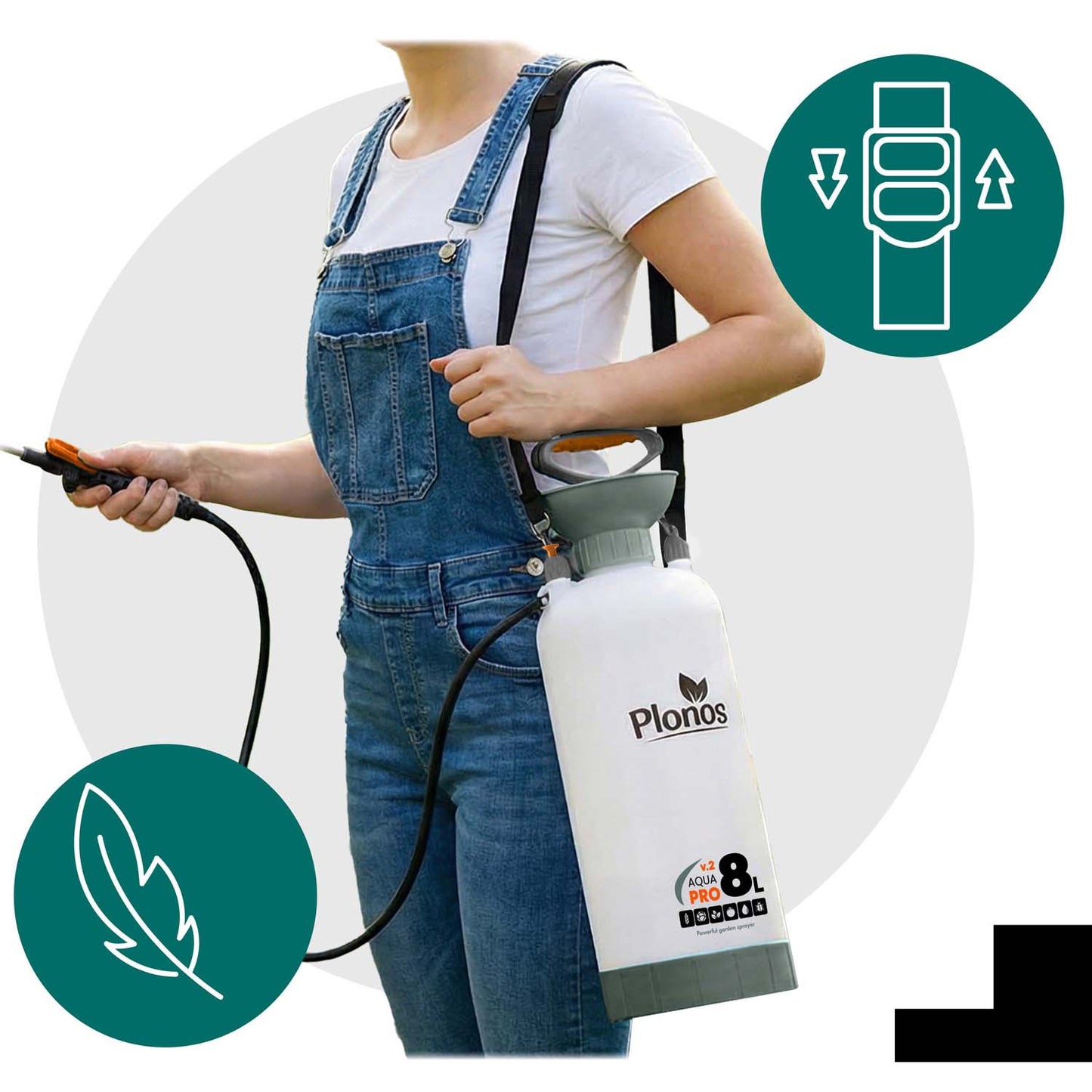 Handheld Pressure Sprayer 8L with Adjustable Lance
