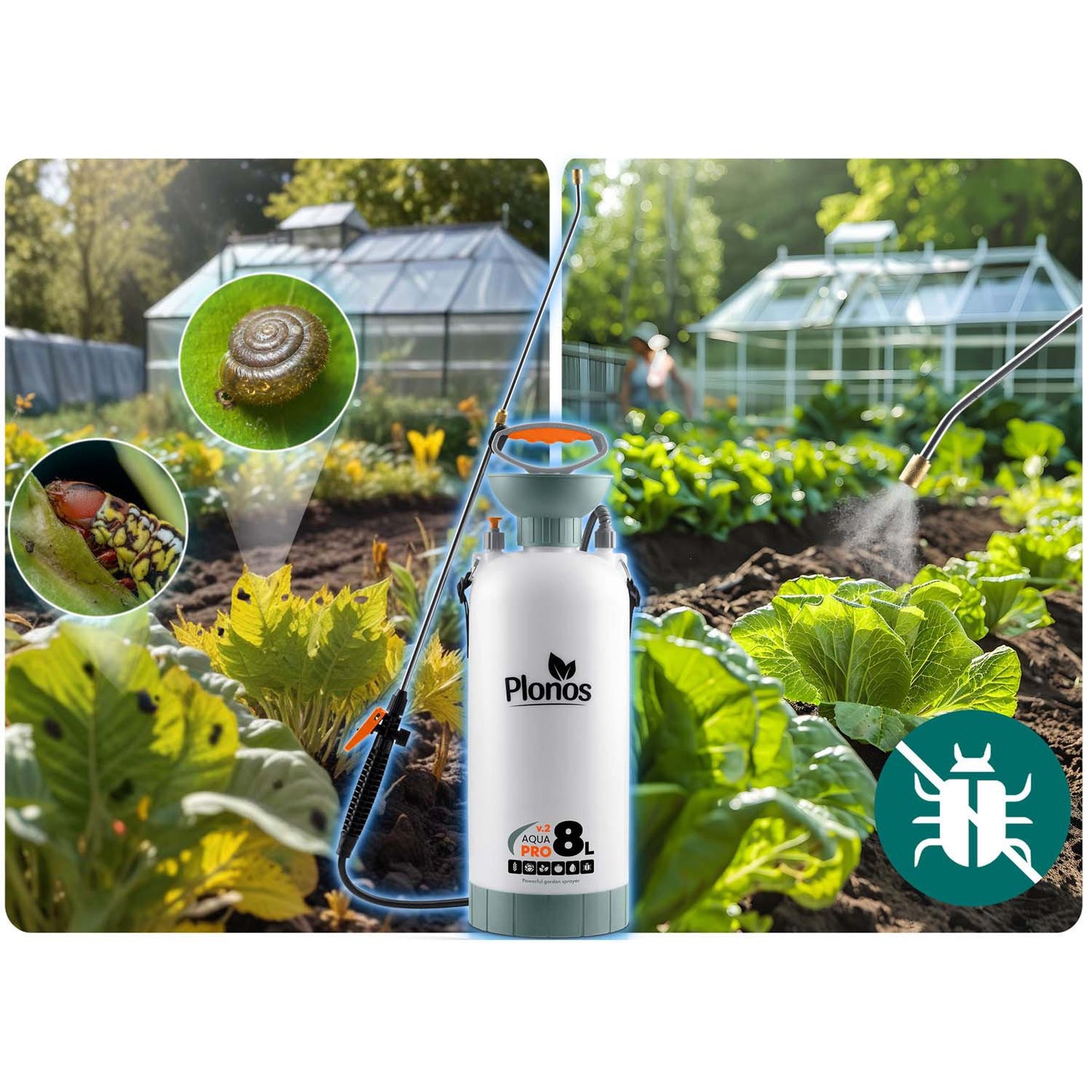 Handheld Pressure Sprayer 8L with Adjustable Lance