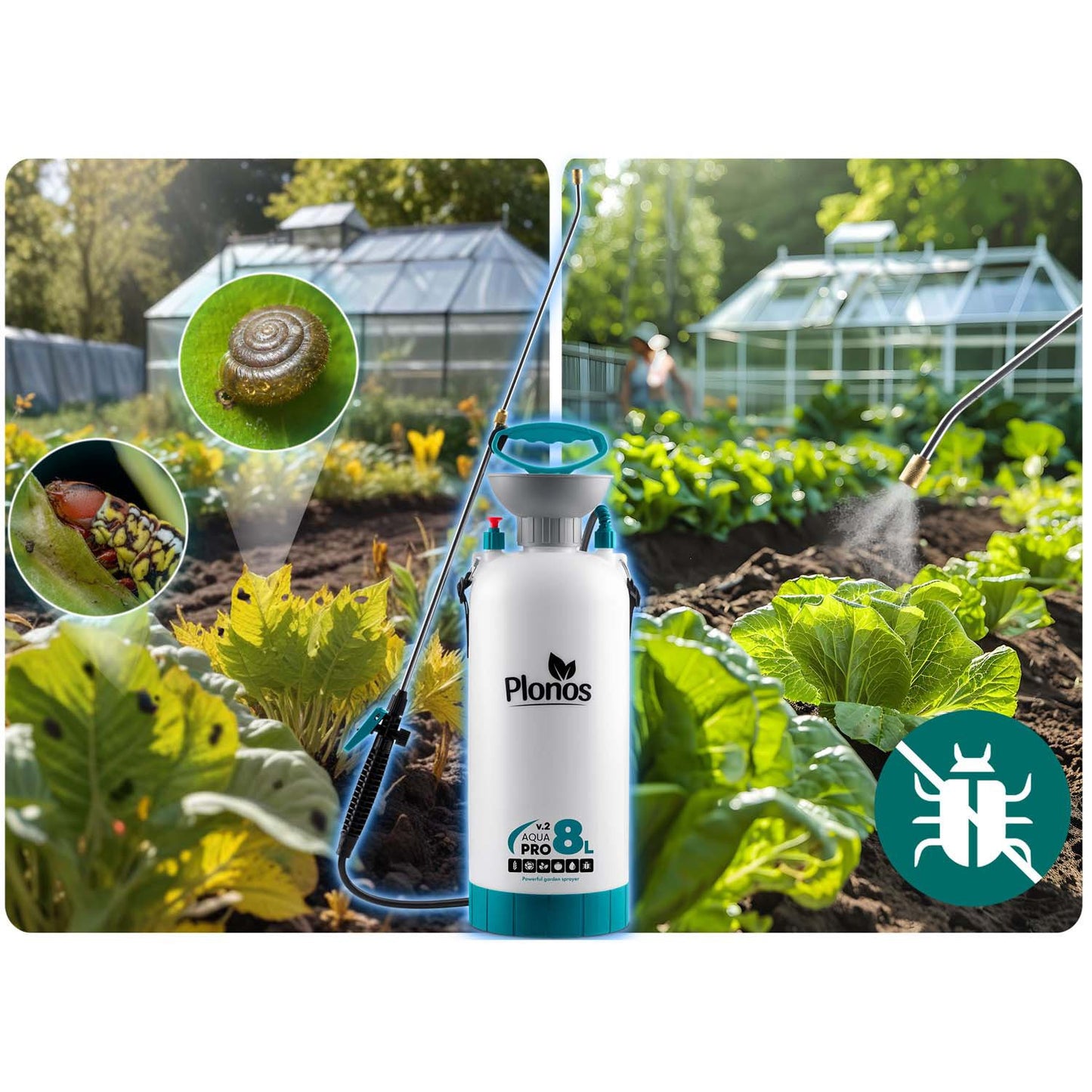 Handheld Pressure Sprayer 8L with Adjustable Lance