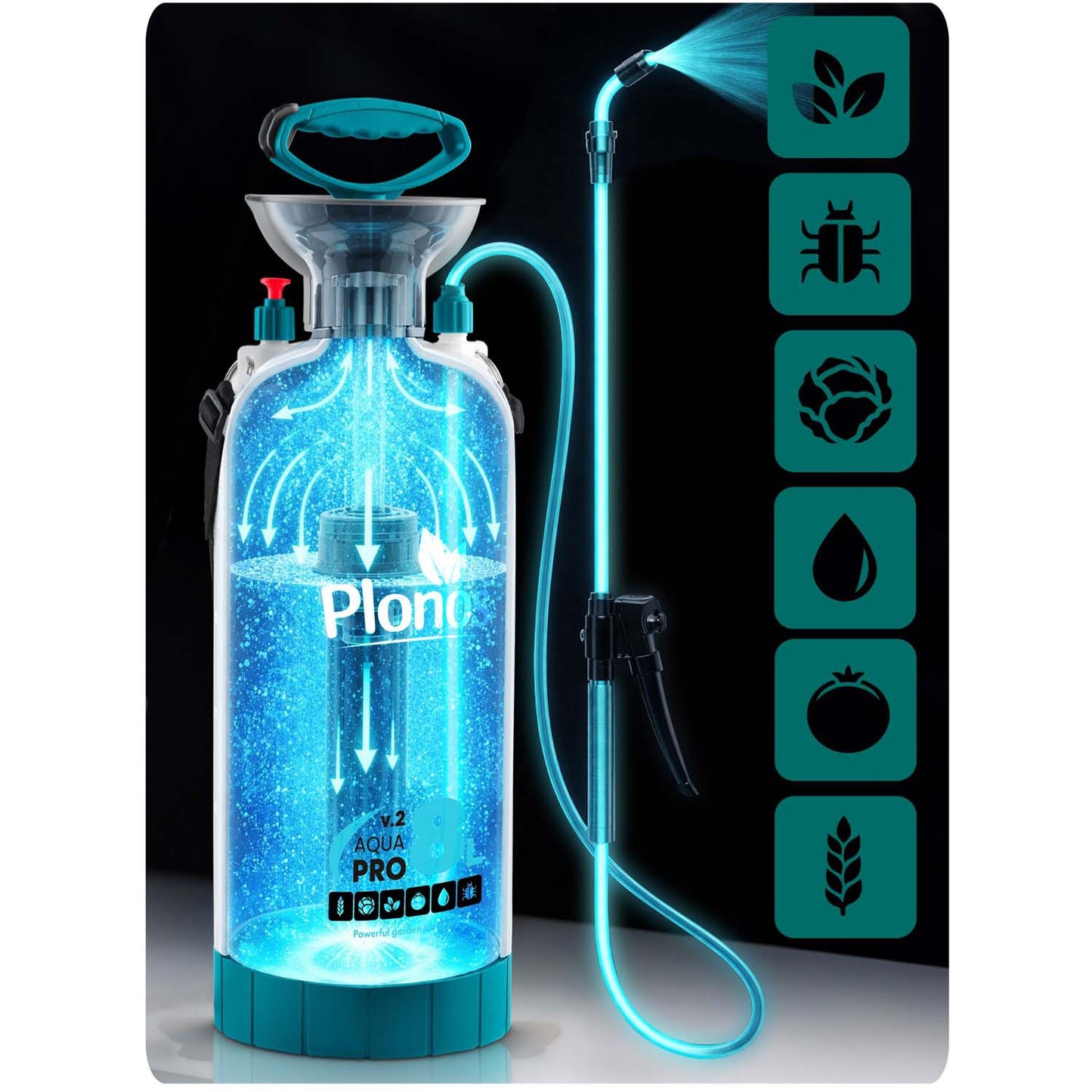 Handheld Pressure Sprayer 8L with Adjustable Lance