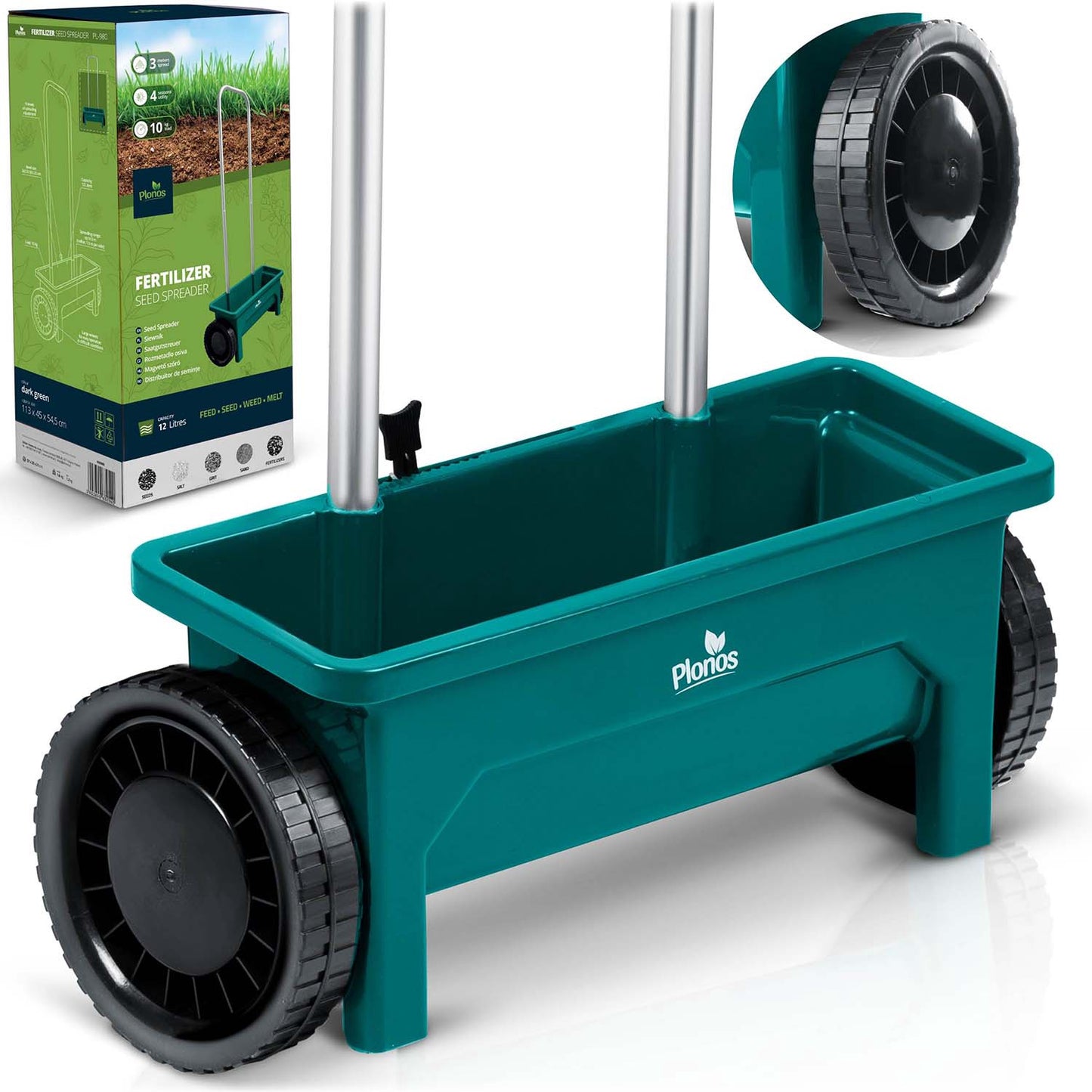Handheld Seed and Fertilizer Spreader, 12L Capacity