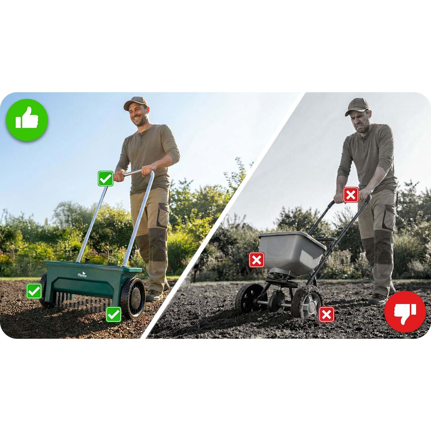 Handheld Seed and Fertilizer Spreader, 12L Capacity