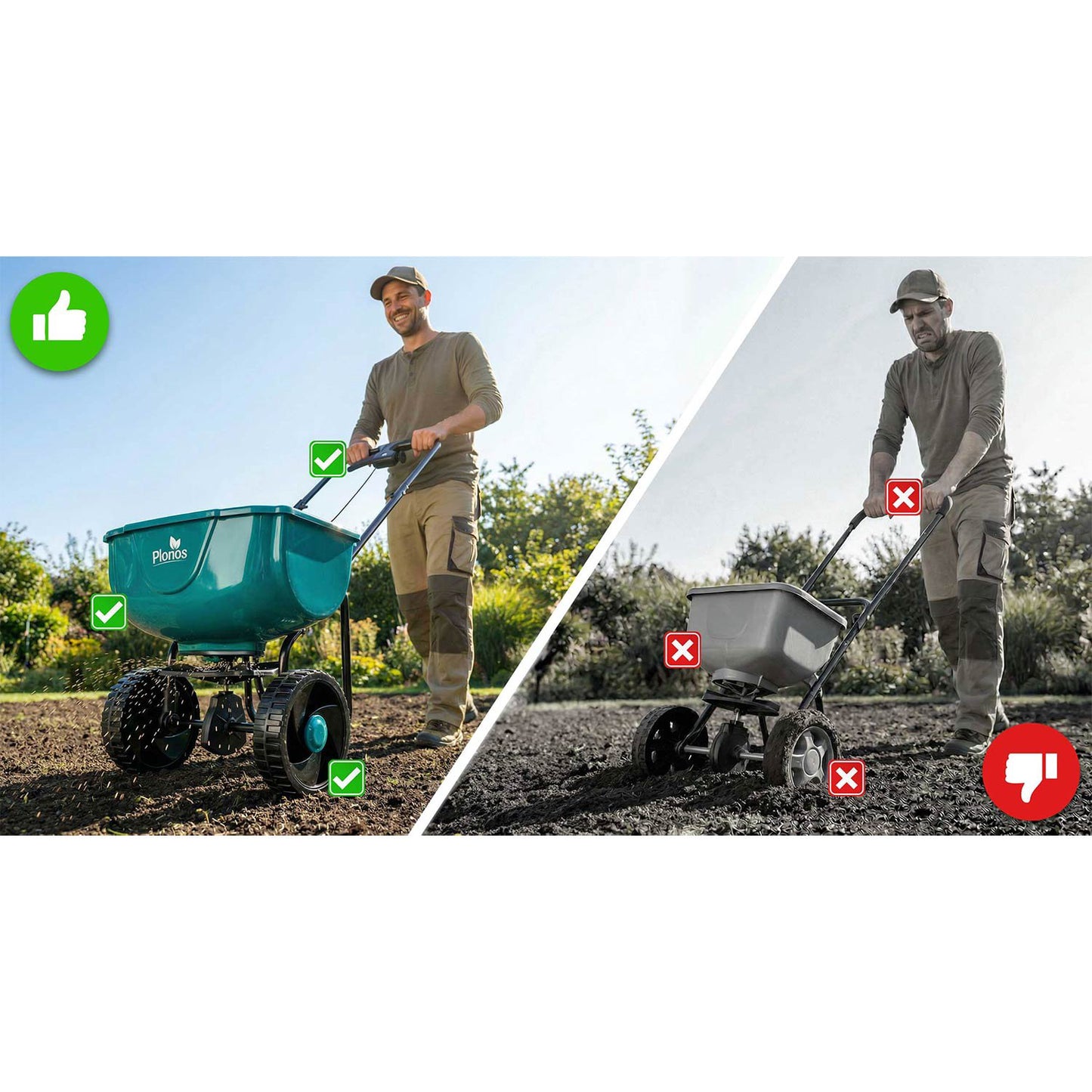 Handheld Seed and Fertilizer Spreader, 27L Capacity