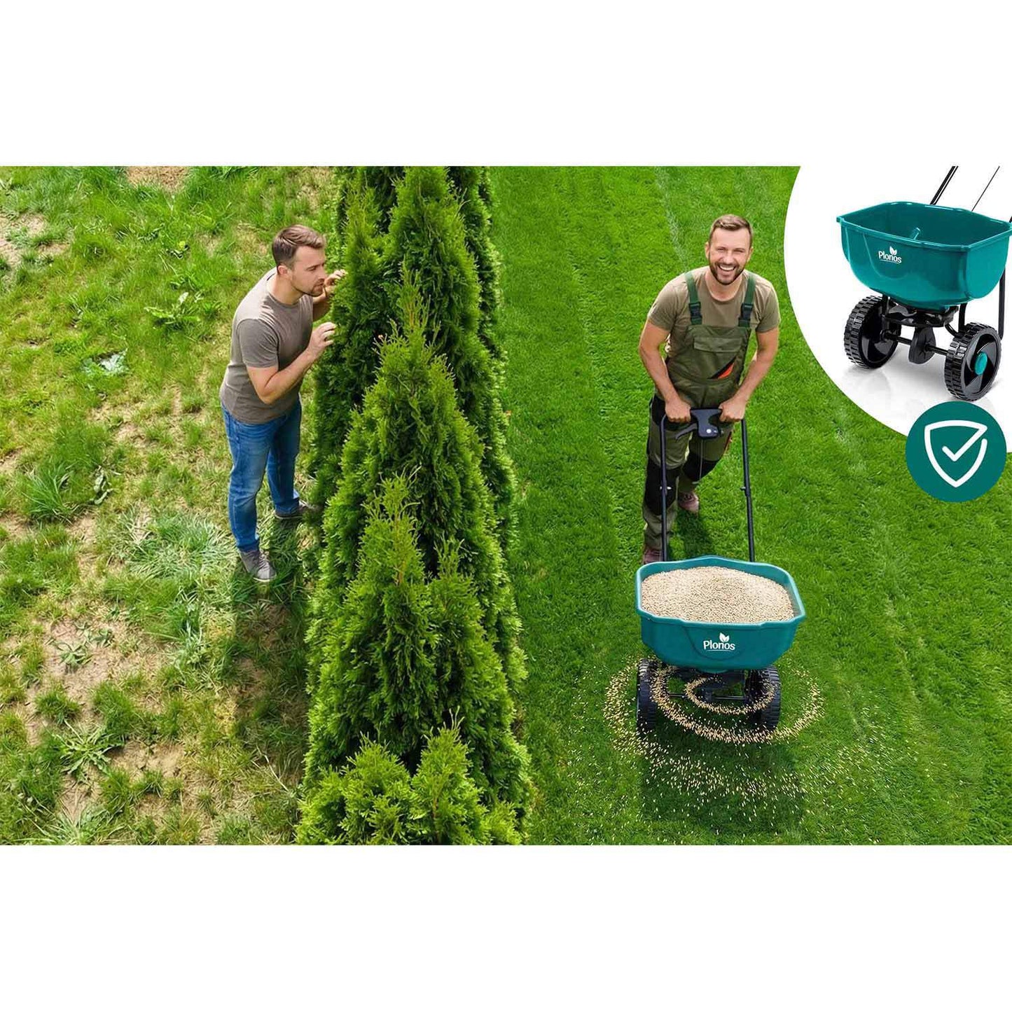 Handheld Seed and Fertilizer Spreader, 27L Capacity