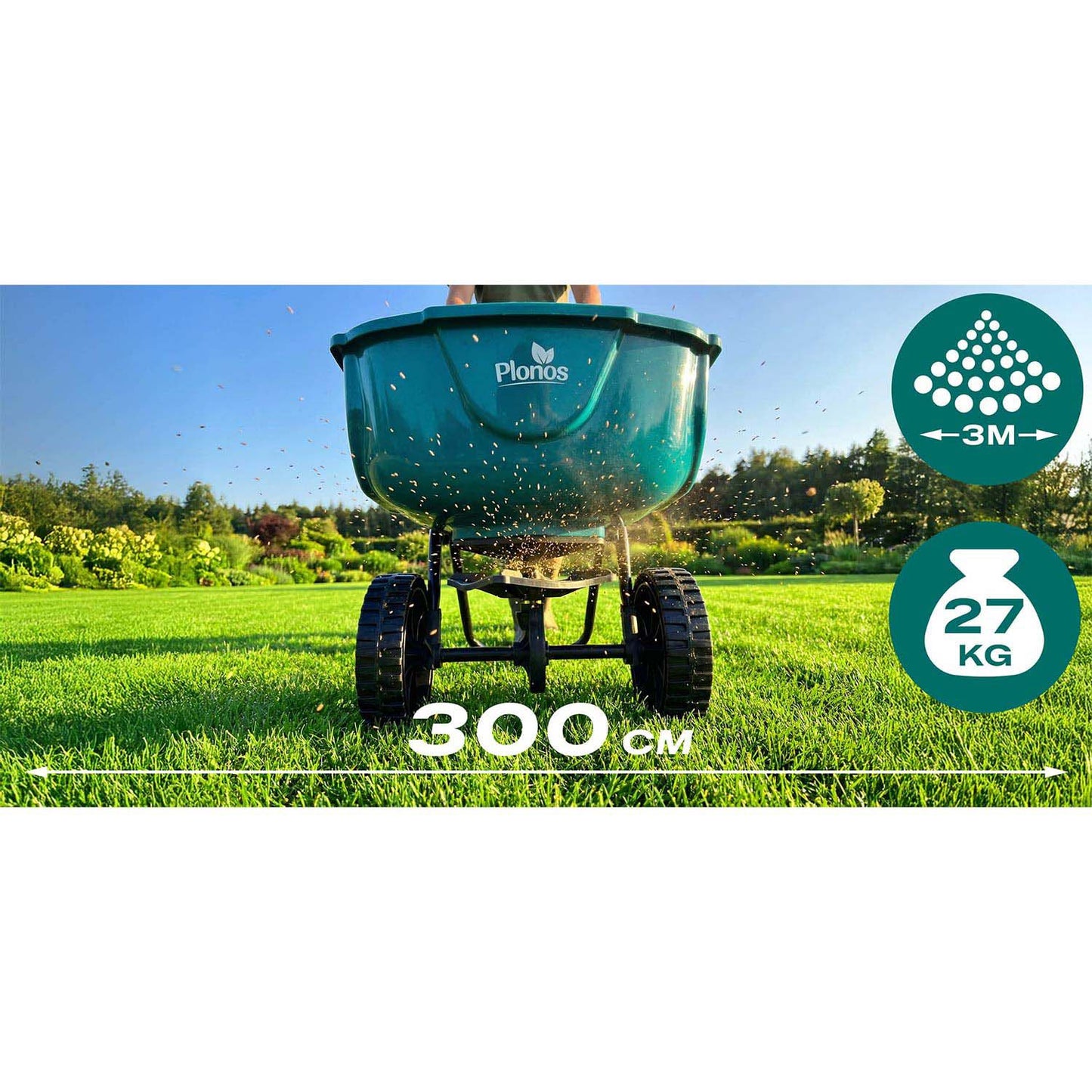 Handheld Seed and Fertilizer Spreader, 27L Capacity