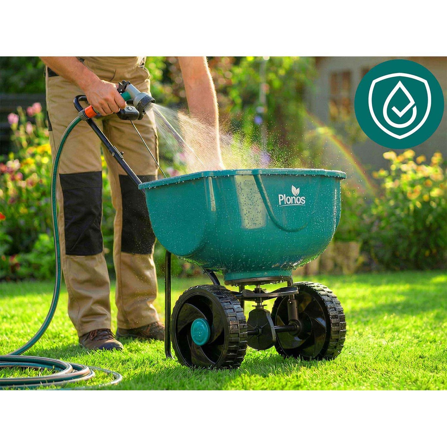 Handheld Seed and Fertilizer Spreader, 27L Capacity