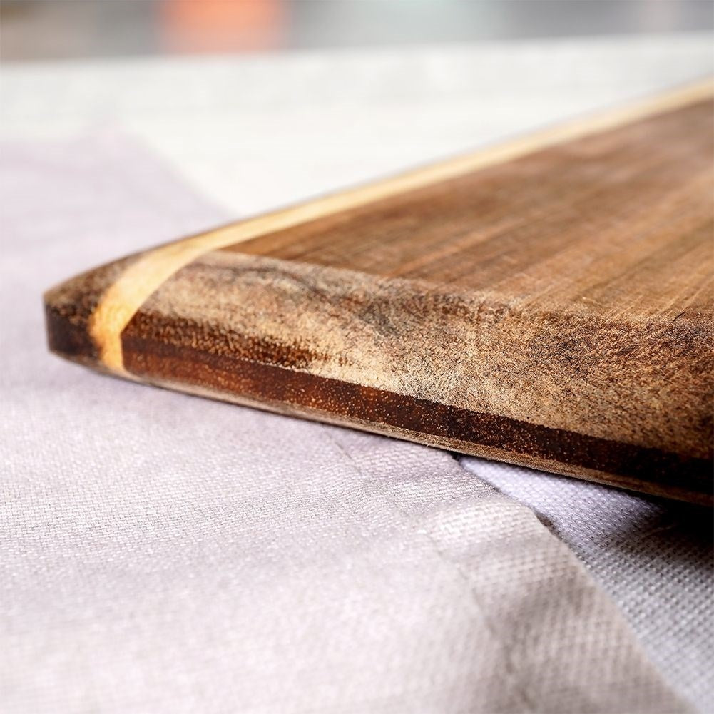Handmade Acacia Wood Cutting Board with Hanging Rope
