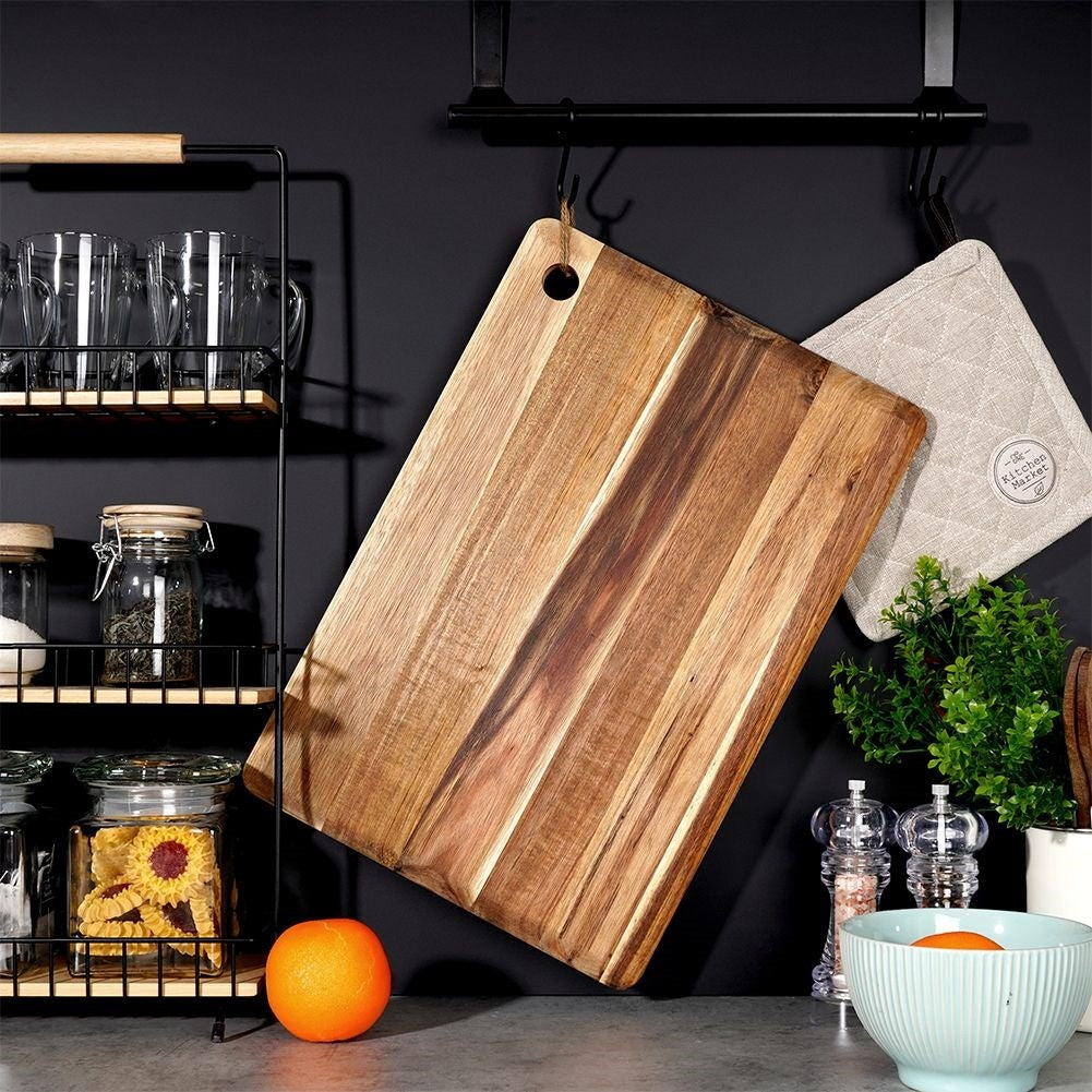 Handmade Acacia Wood Cutting Board with Hanging Rope