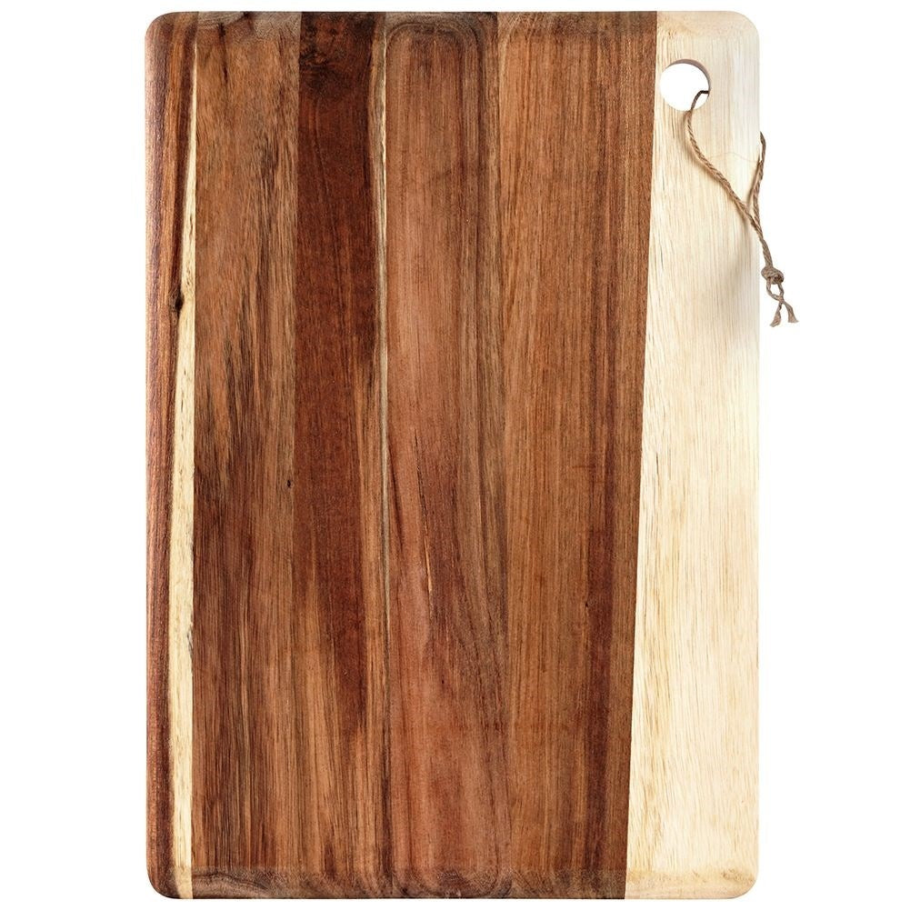 Handmade Acacia Wood Cutting Board with Hanging Rope