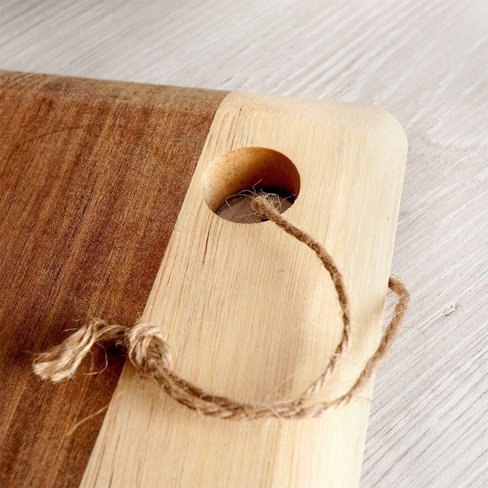 Handmade Acacia Wood Cutting Board with Hanging Rope