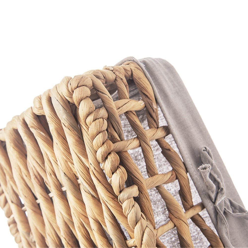 Handmade Basket with Removable Gray Lining