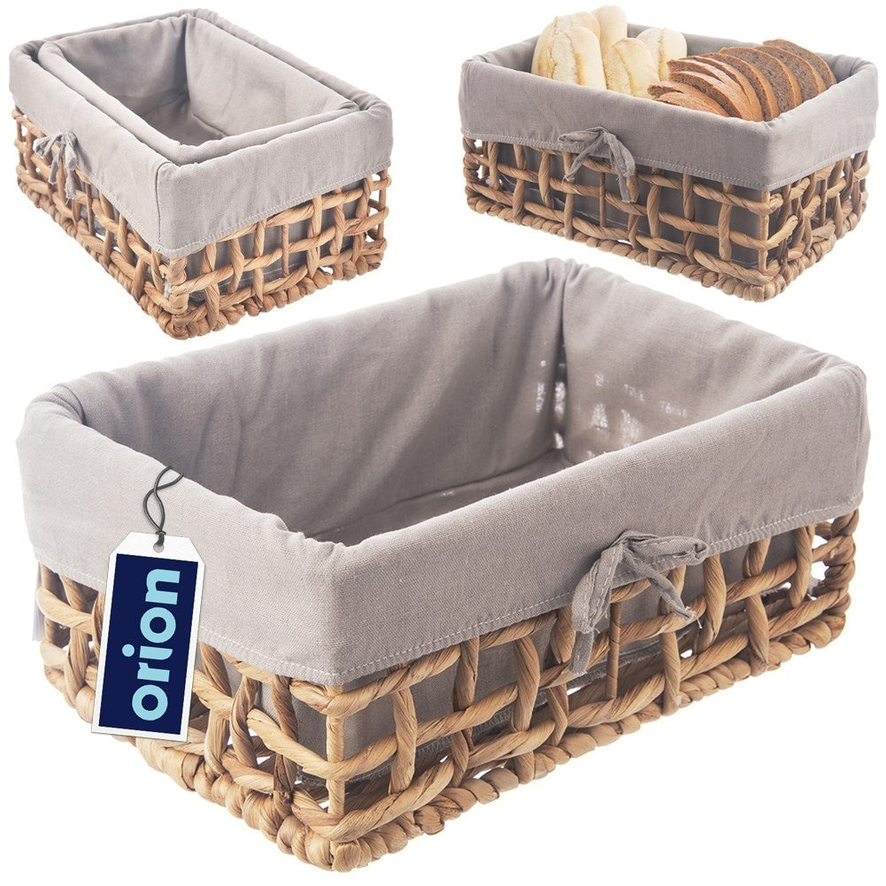 Handmade Basket with Removable Gray Lining