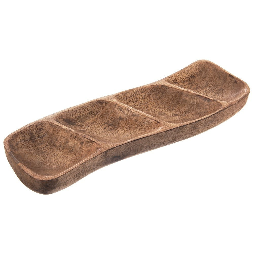 Handmade Serving Platter in Mango Wood with Four Parts