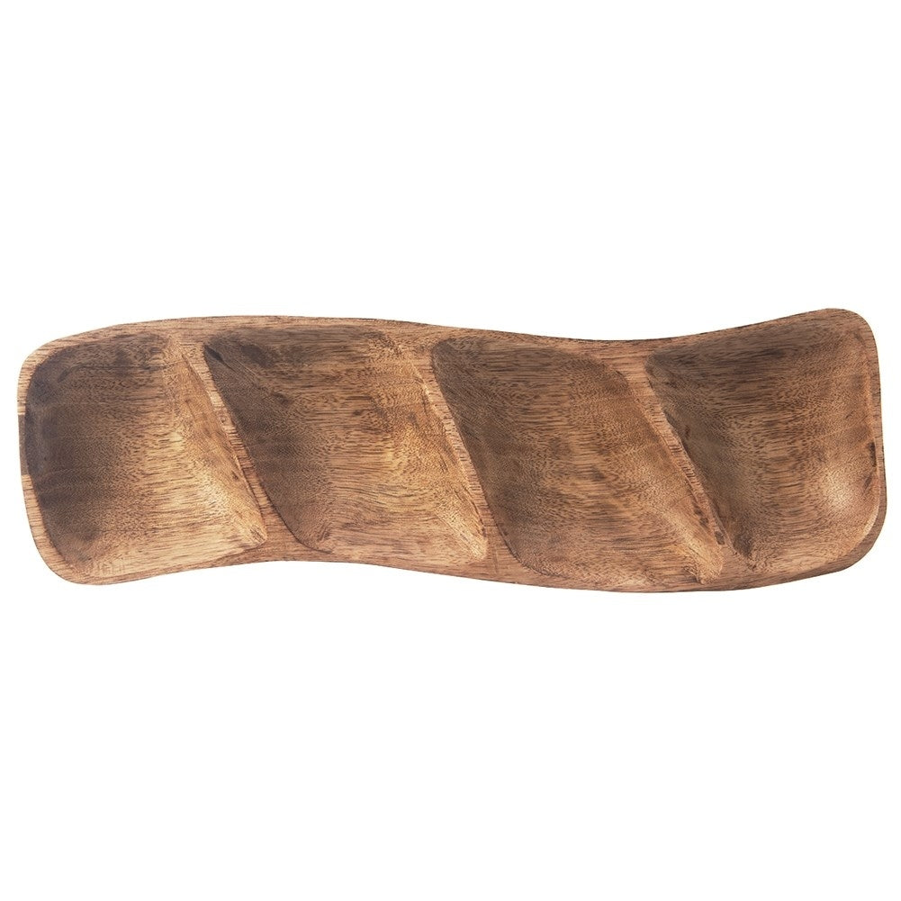 Handmade Serving Platter in Mango Wood with Four Parts