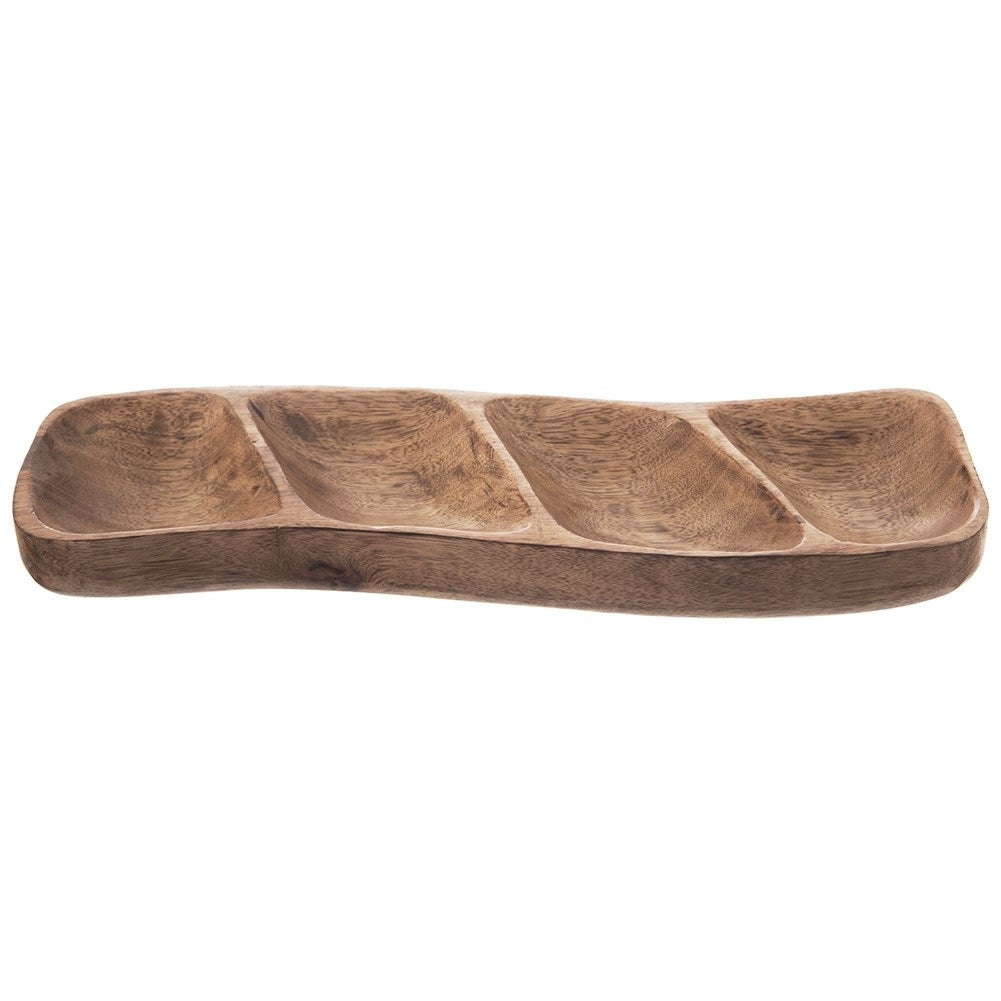 Handmade Serving Platter in Mango Wood with Four Parts