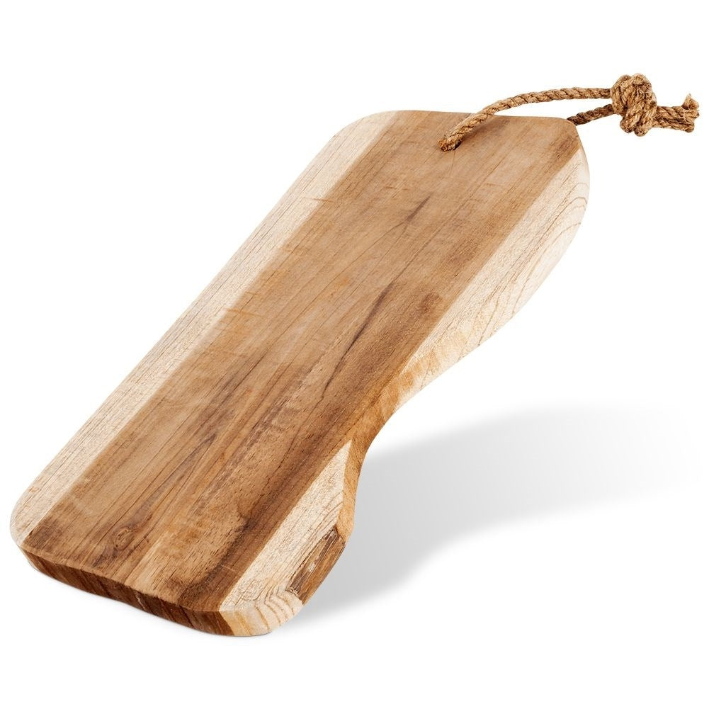 Handmade Teak Cutting Board with Cord for Hanging