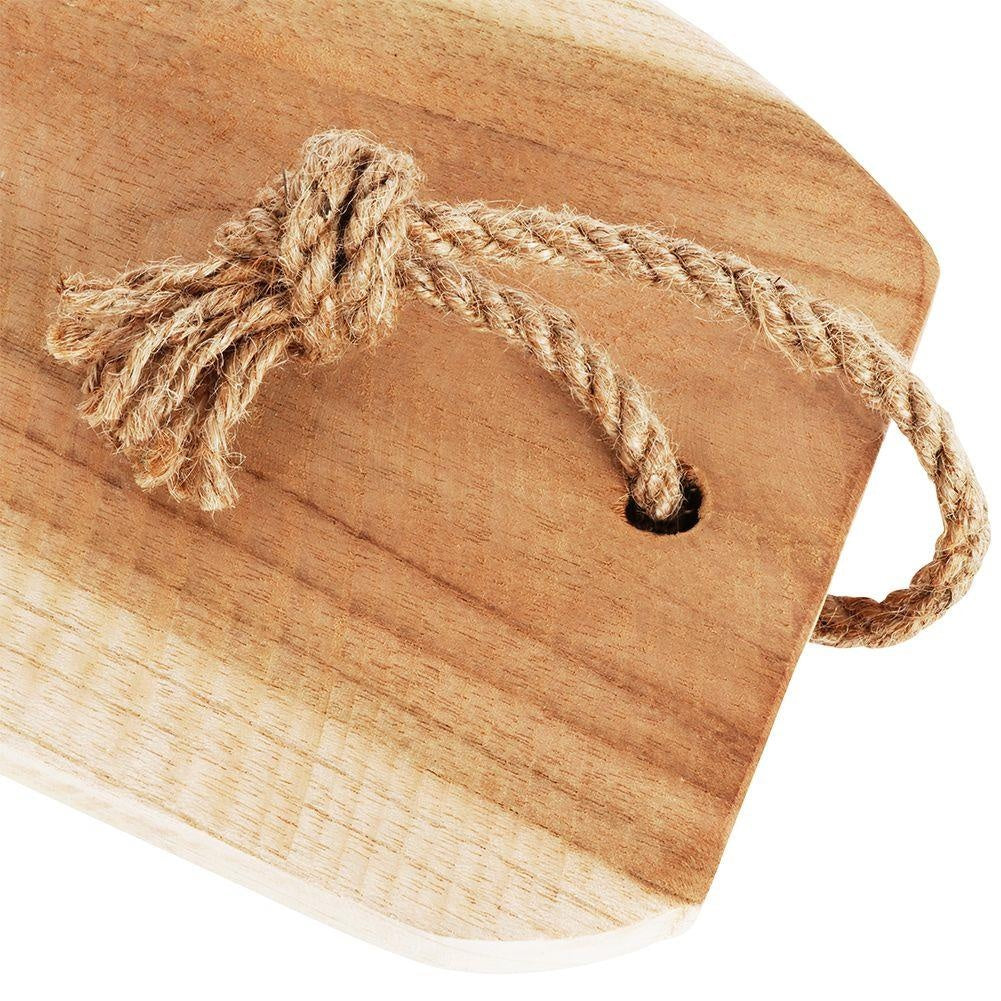 Handmade Teak Cutting Board with Cord for Hanging