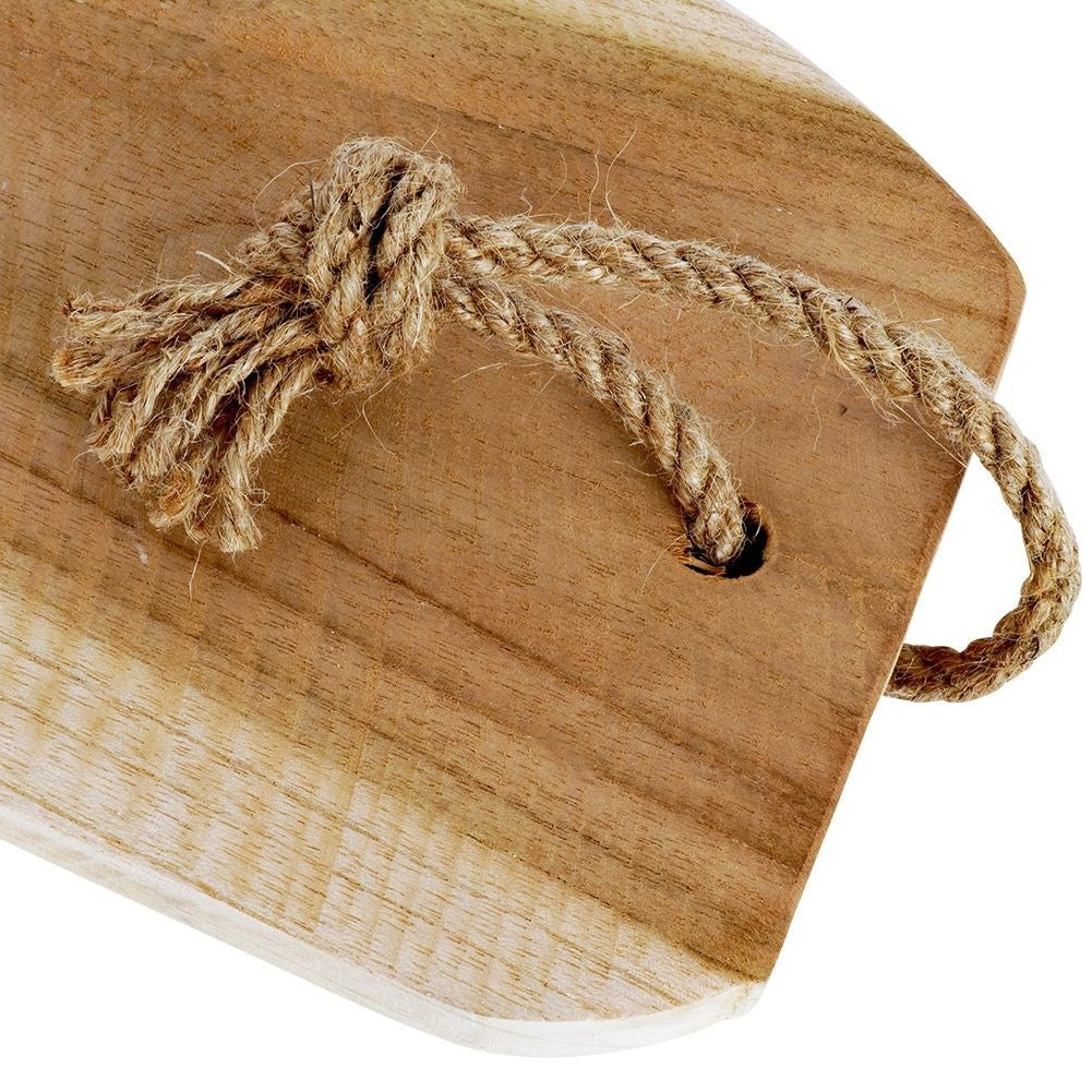 Handmade Teak Cutting Board with Cord for Hanging