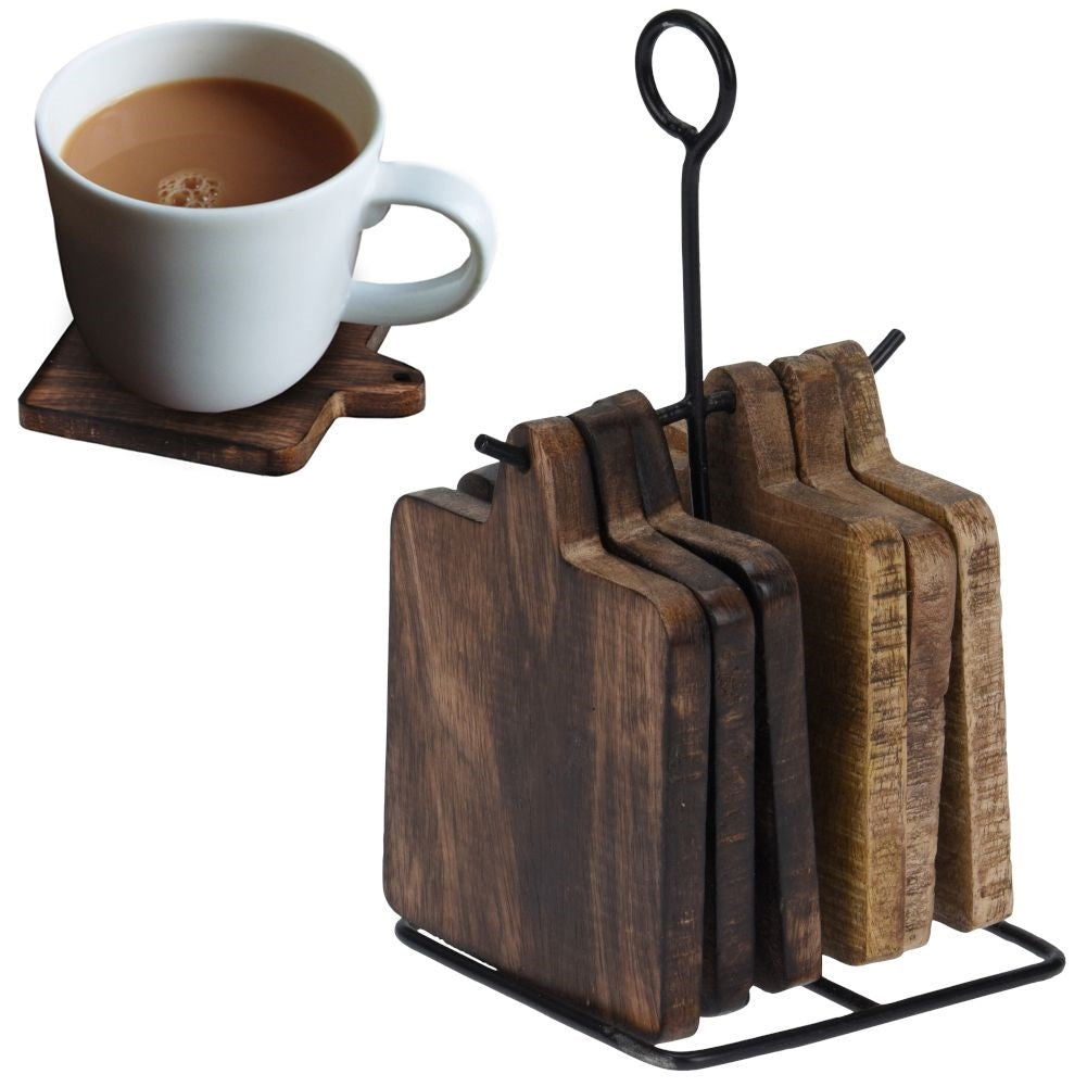 Handmade Wooden Coasters: Set of 6 on Ställ för Heta Kärl