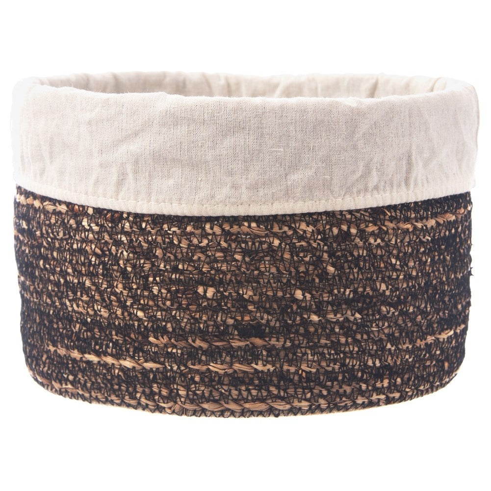 Handmade basket with removable beige insert