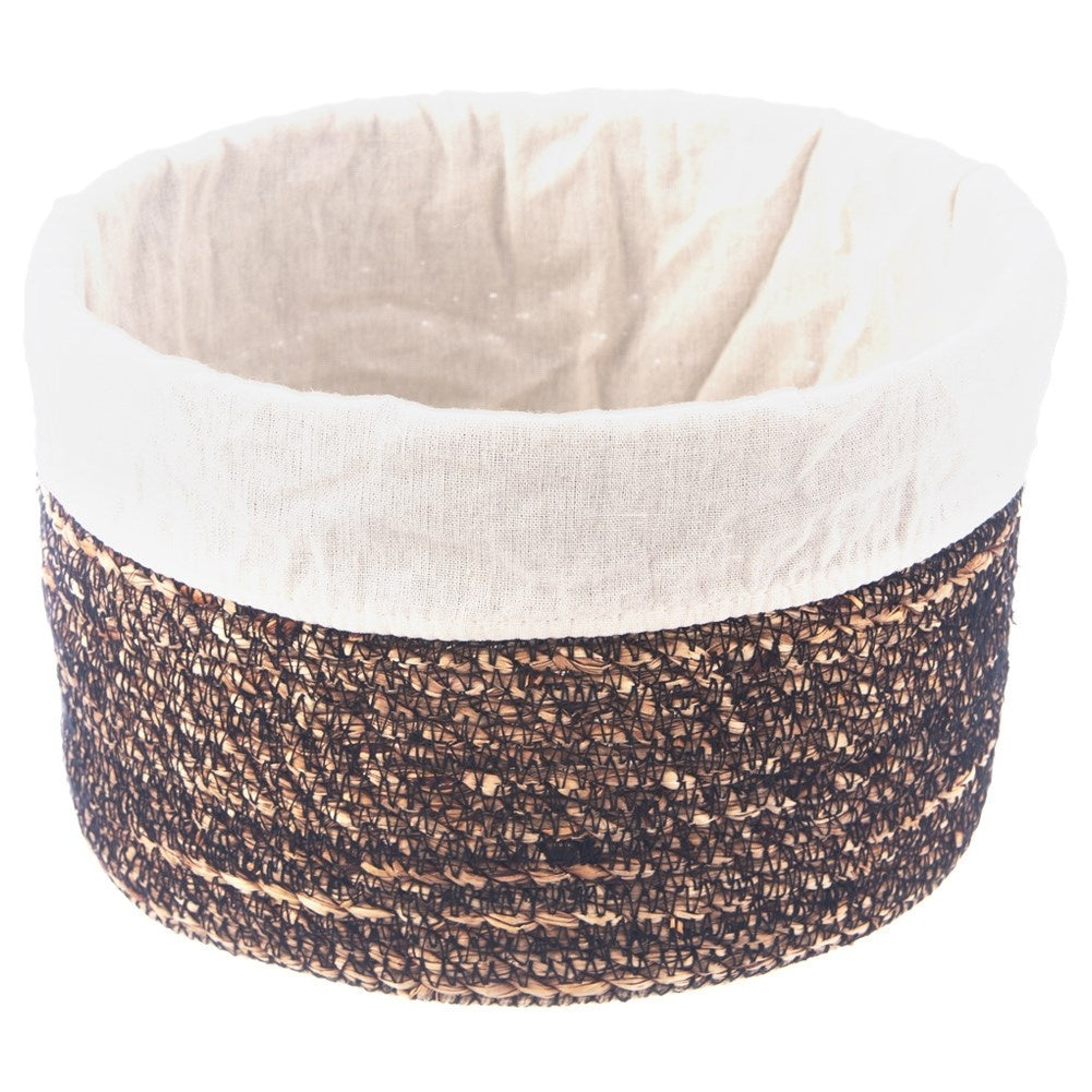 Handmade basket with removable beige insert