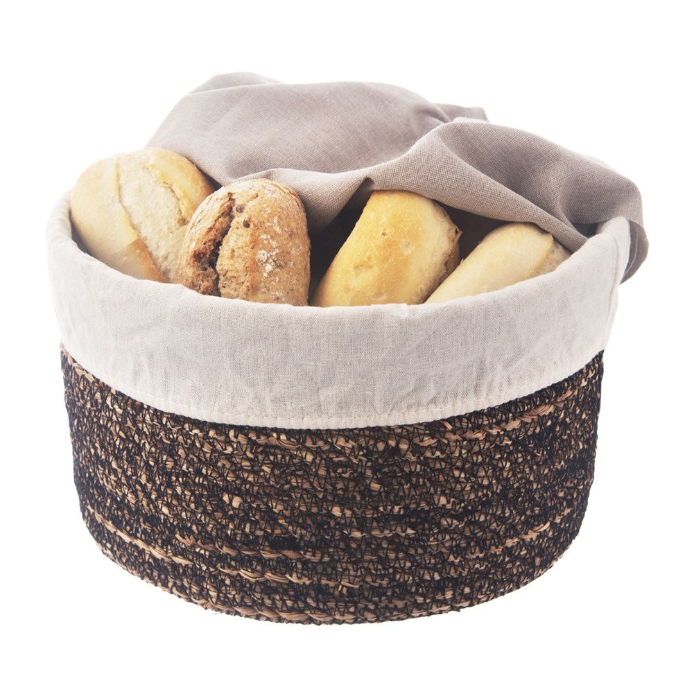 Handmade basket with removable beige insert