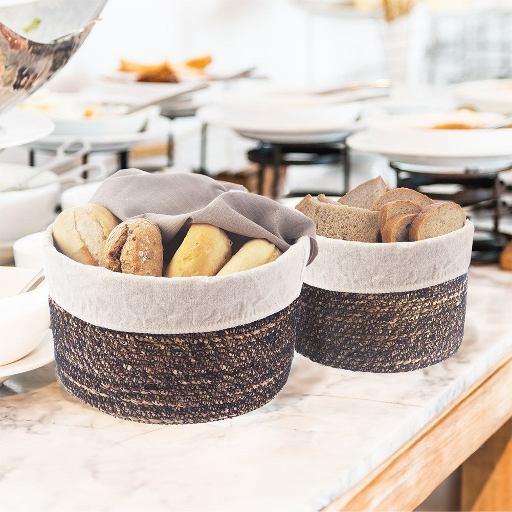 Handmade basket with removable beige insert