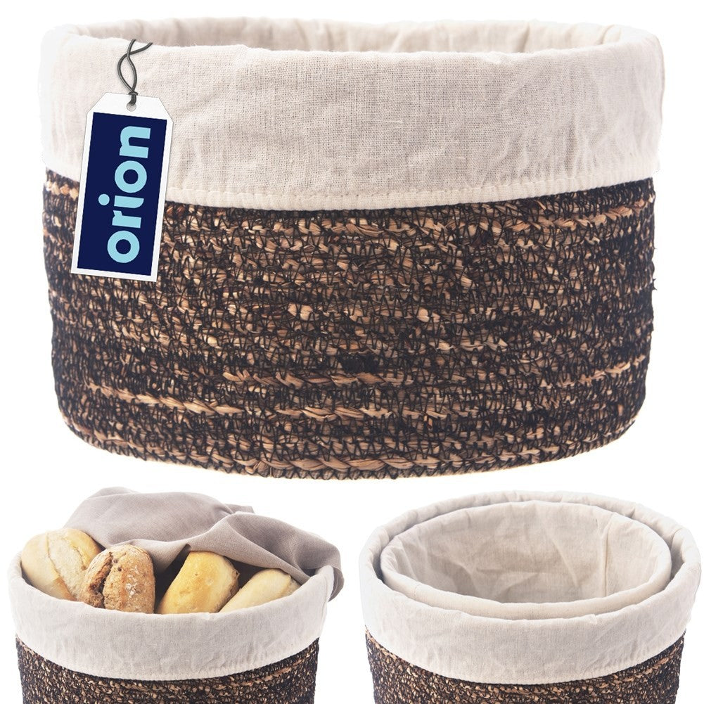 Handmade basket with removable beige lining