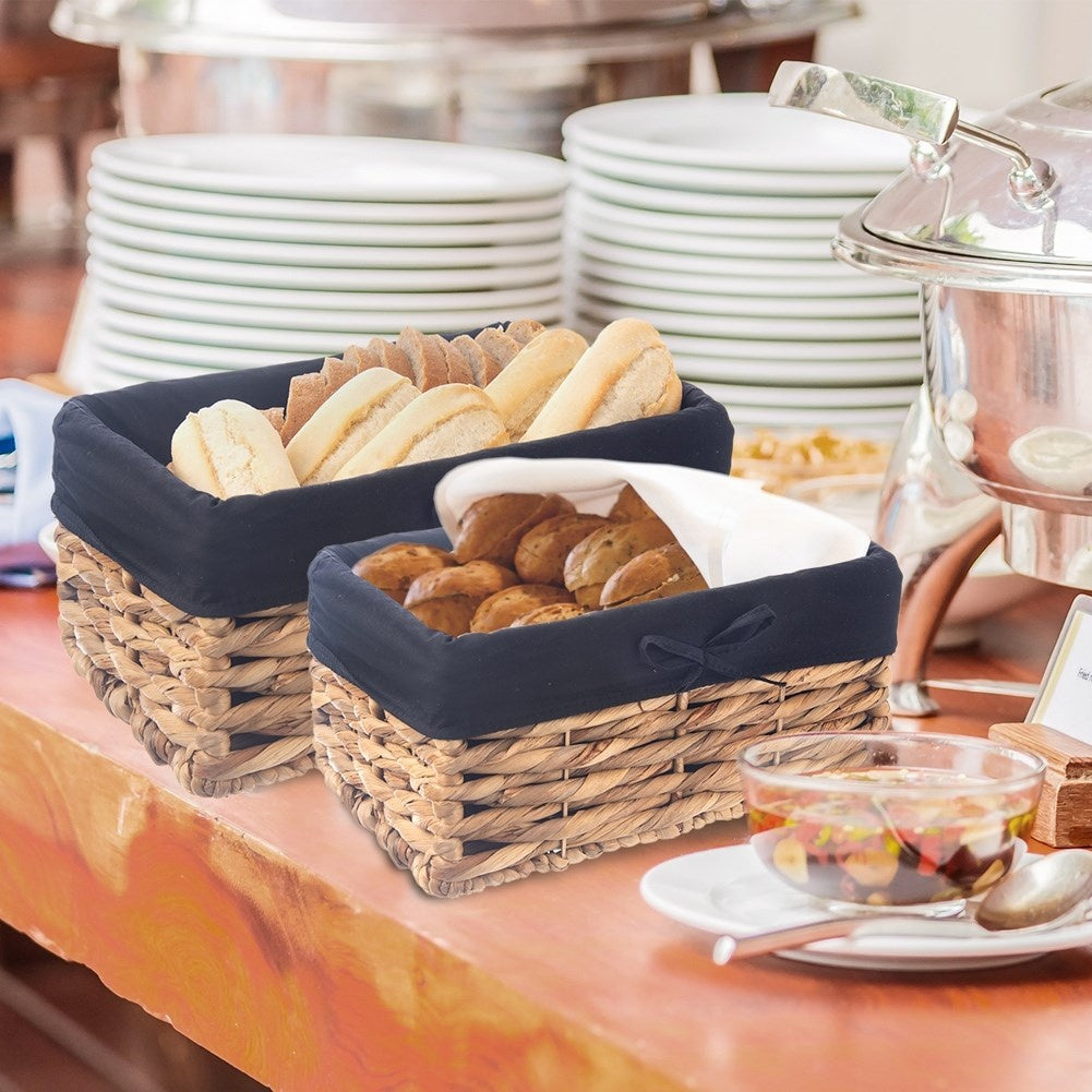 Handmade basket with removable black lining for organization