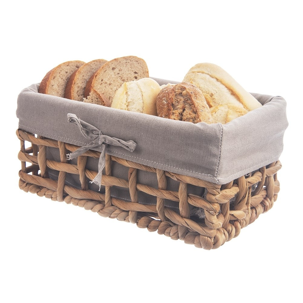 Handmade basket with removable gray lining for the home