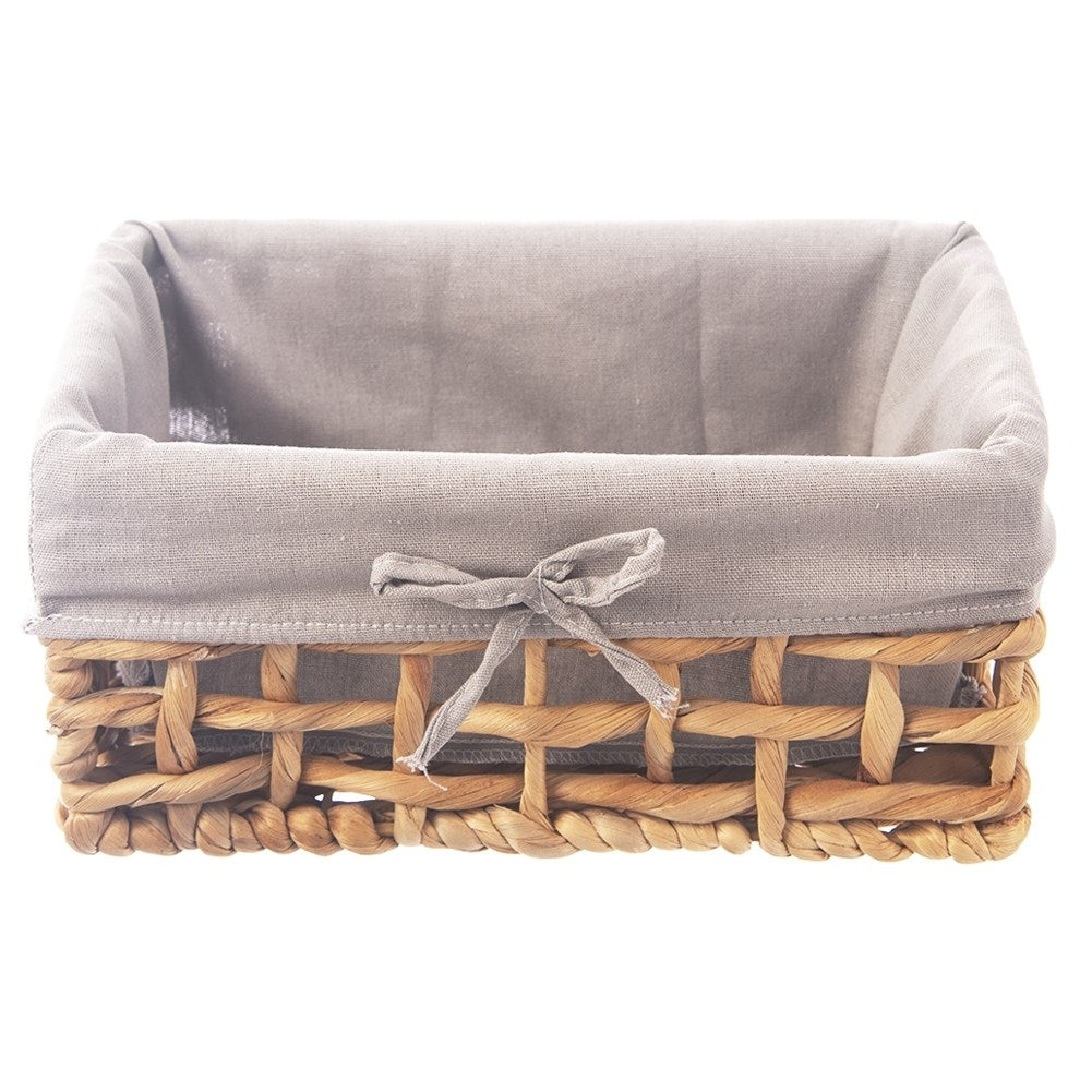 Handmade basket with removable gray lining for the home