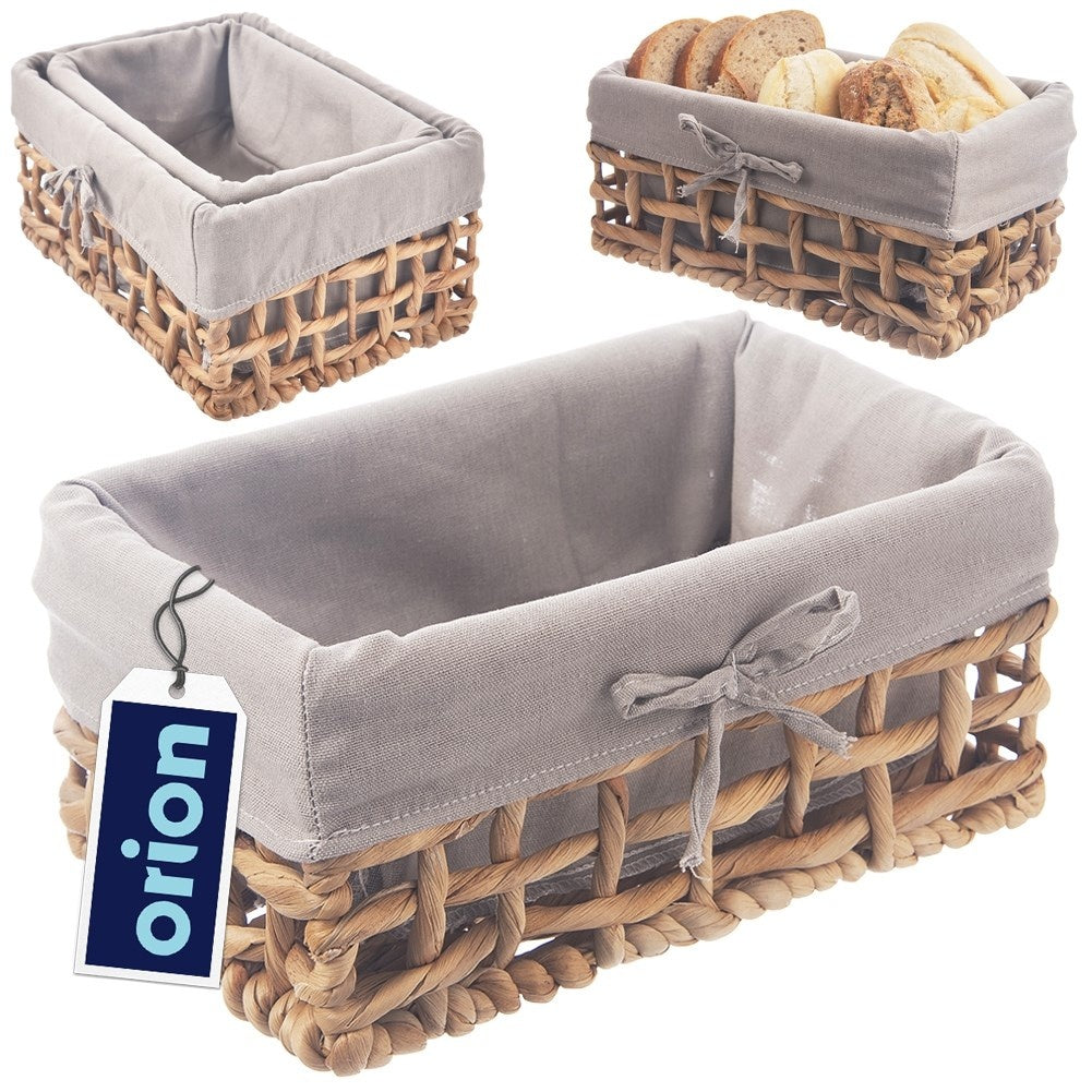 Handmade basket with removable gray lining for the home