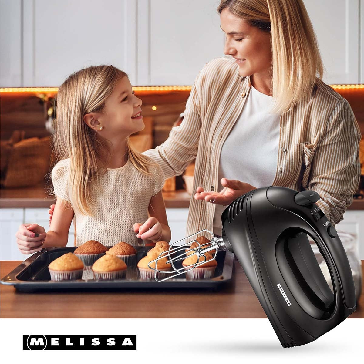 Hand mixer with turbo 300 Watt Black