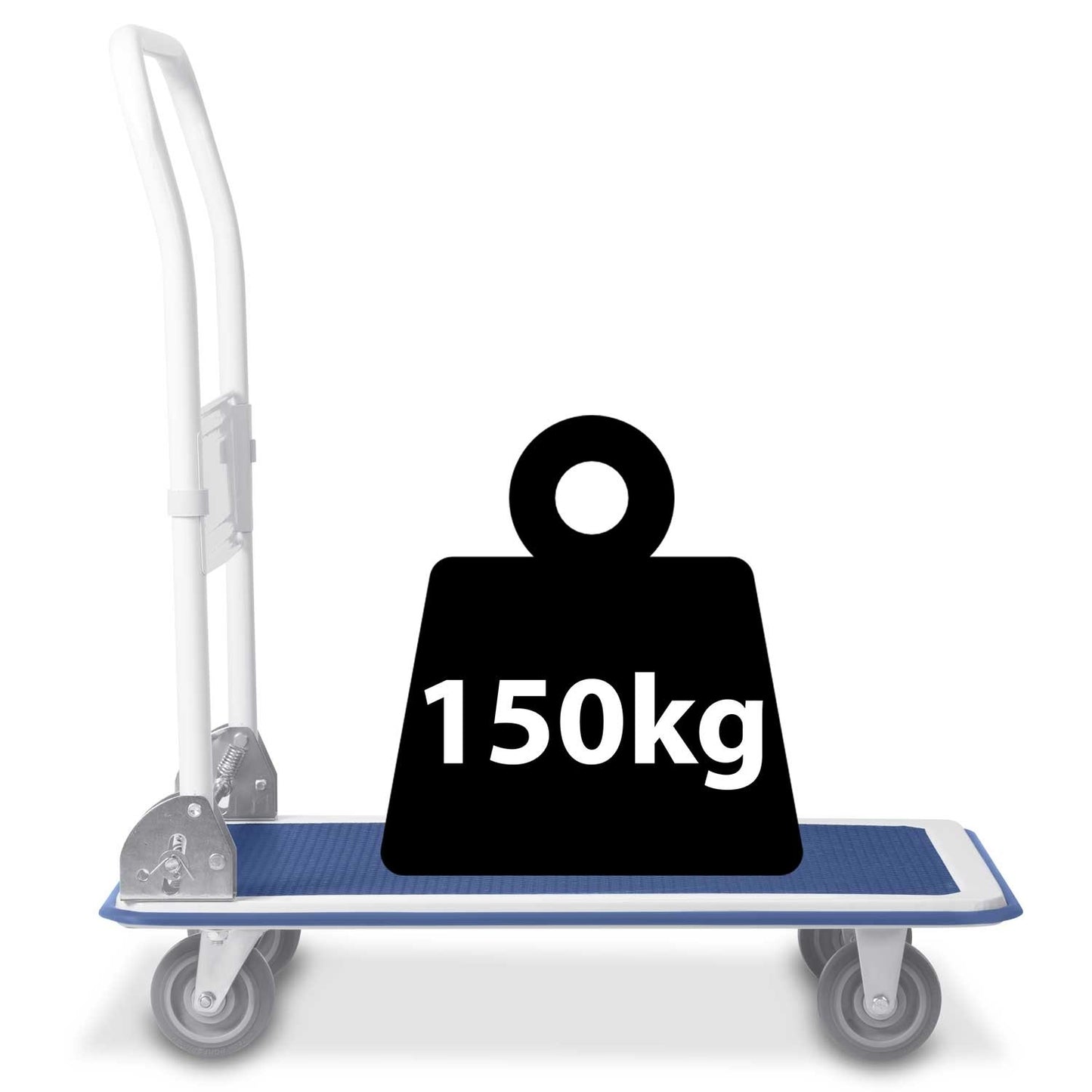 Hand-pulled transport trolley HM-505 white-blue