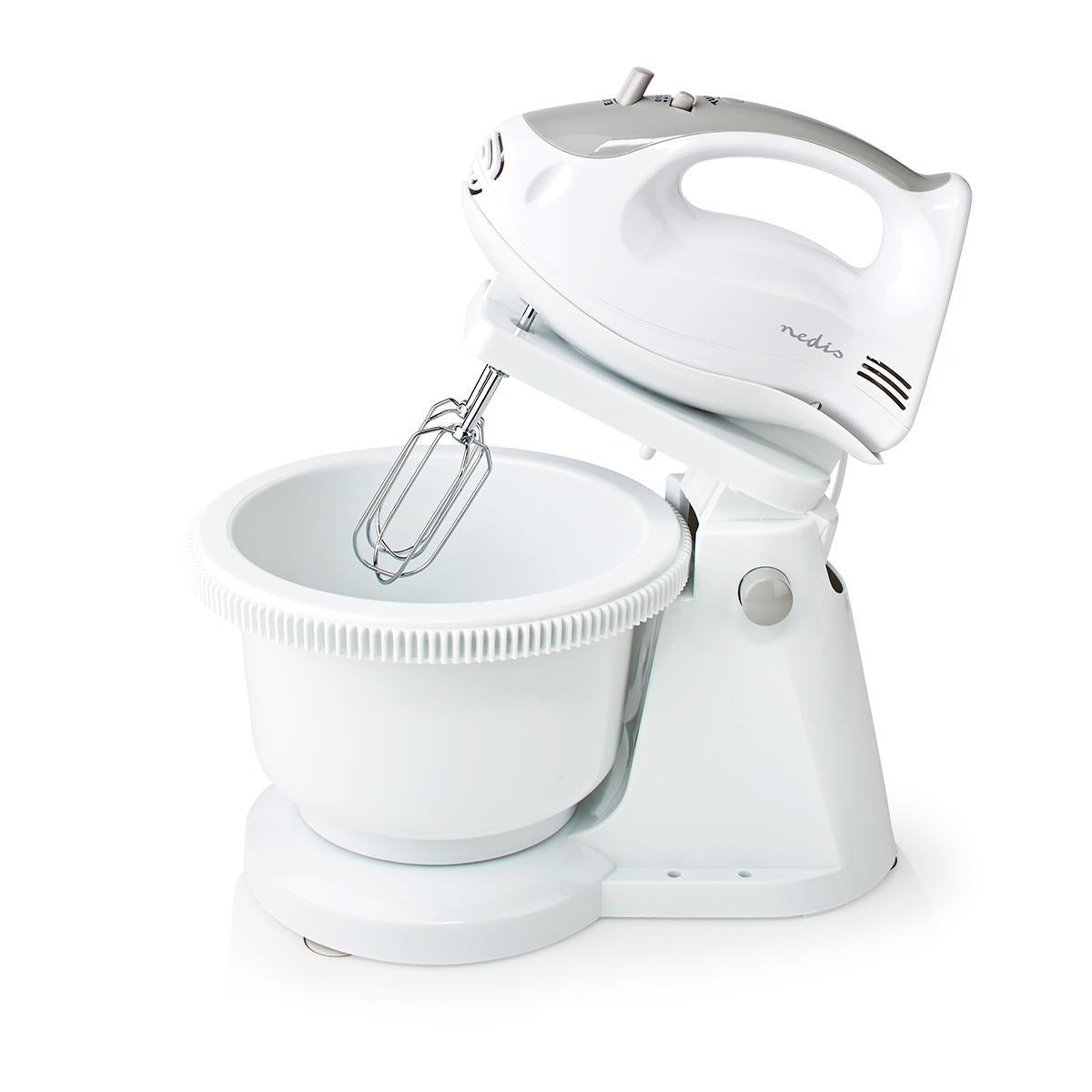 Hand whisk | 200 W | 5 speed setting | Turbo function | Turning bowl / 2 dough hooks / 2 whisks | Grey/White