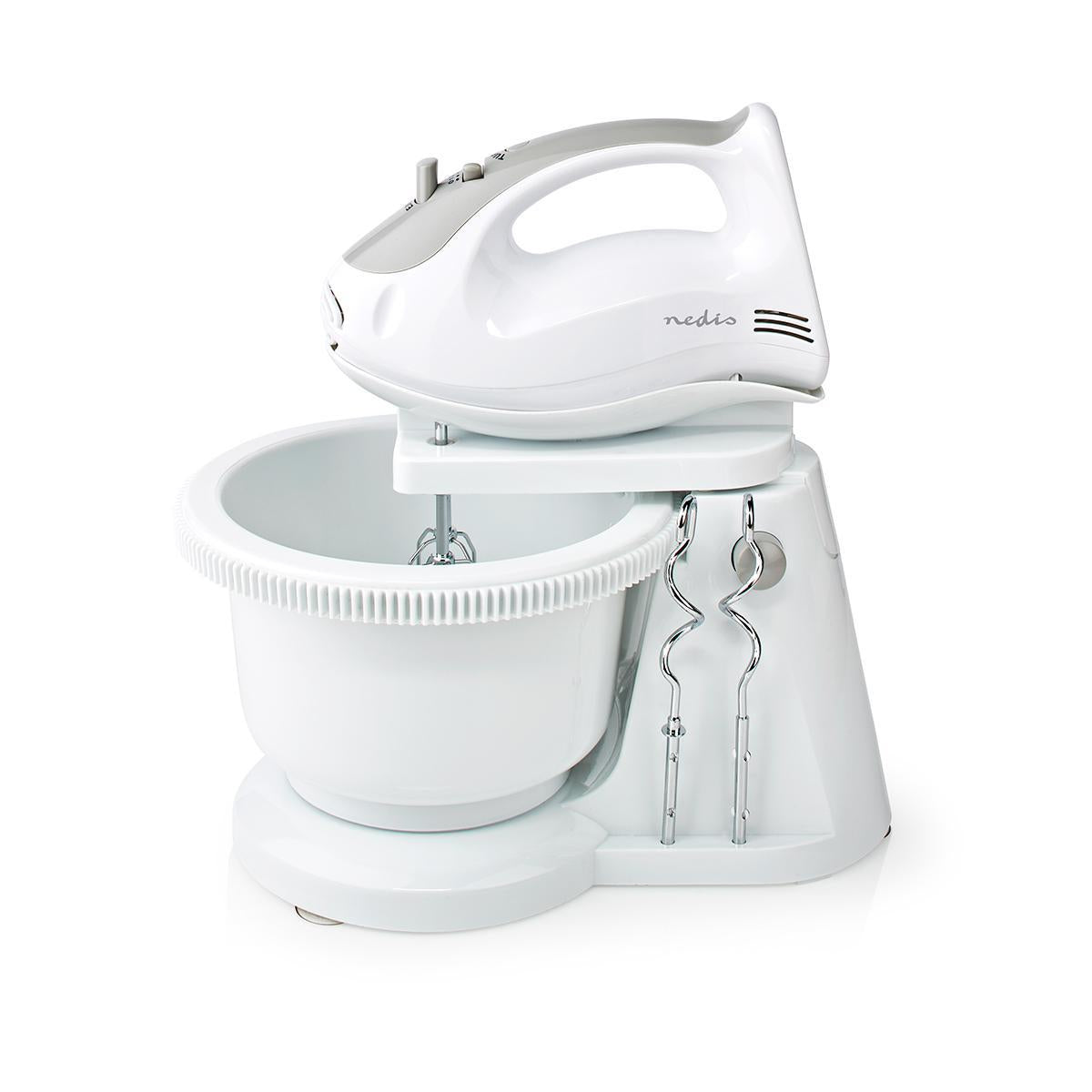 Hand whisk | 200 W | 5 speed setting | Turbo function | Turning bowl / 2 dough hooks / 2 whisks | Grey/White